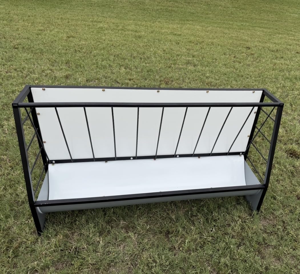 30 Gallon Heavy Duty Pasture Hay Feeder, Galvanized Steel Outdoor Livestock Hay Feeder for Mini Goats, Pony, Sheep and Mini Horses customer photo 1