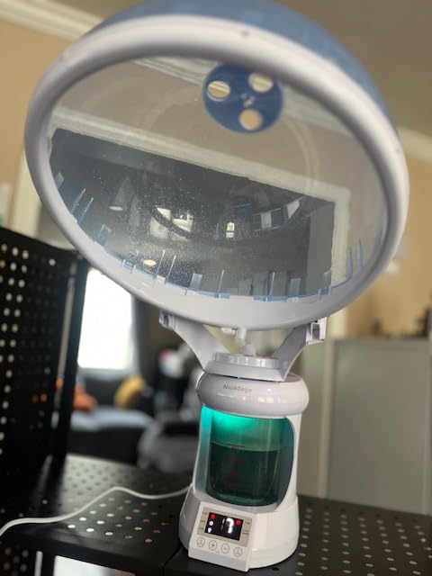 Hair Steamer 2 in 1 Ozone Facial Steamer, Design for Use at Home or Salon | Hair Steamer Humidifier for Deep Conditioning, Face Steamer for Deep Cleaning, Tabletop Nano Ionic Hair&Face Steam with Ozone customer photo 2