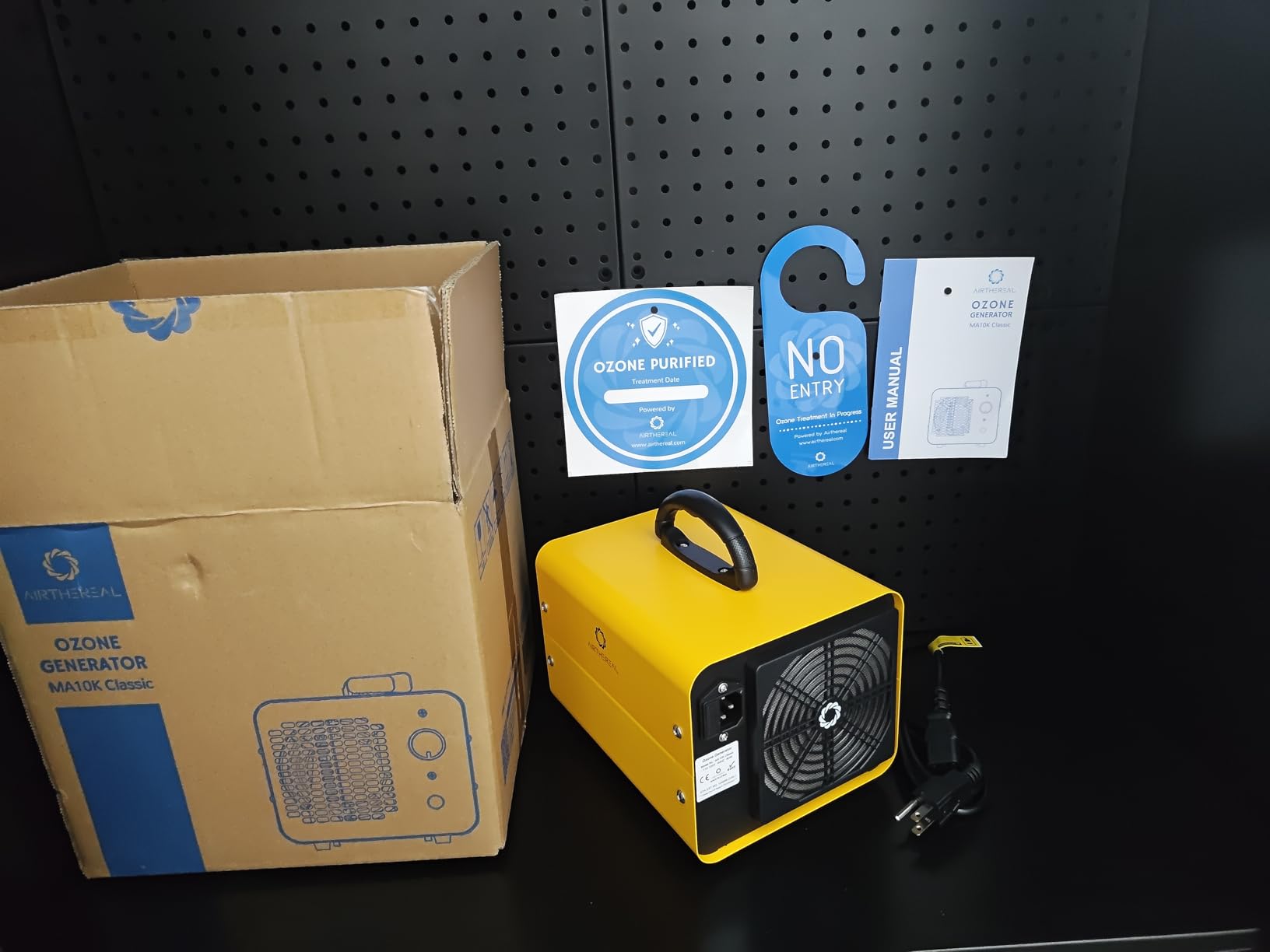 Airthereal MA10K-PRODIGI Ozone Generator, Upgraded Honeycomb, 3500 Sq Ft, Yellow | Upgraded Honeycomb Tech, Ozone output of 10000 mg/h, for Smoke, Pets, Mold & Basements, 120-min Timer customer photo 1