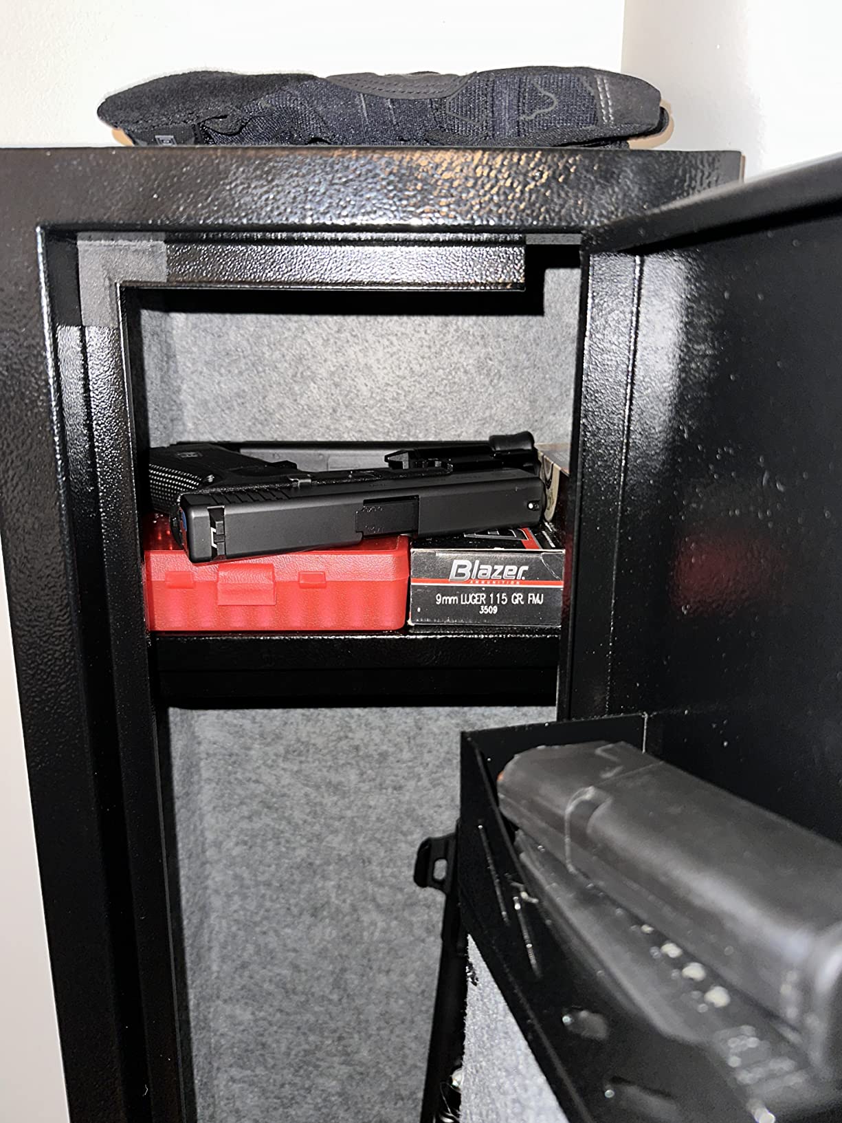 3-5 Long Gun Safe, Anti-Pry Cabinet for Scoped Rifles & Shotguns | Heavy-duty anti-pry construction, digital keypad, backup battery box, pre-drilled mounts, great for garage & hunting customer photo 1