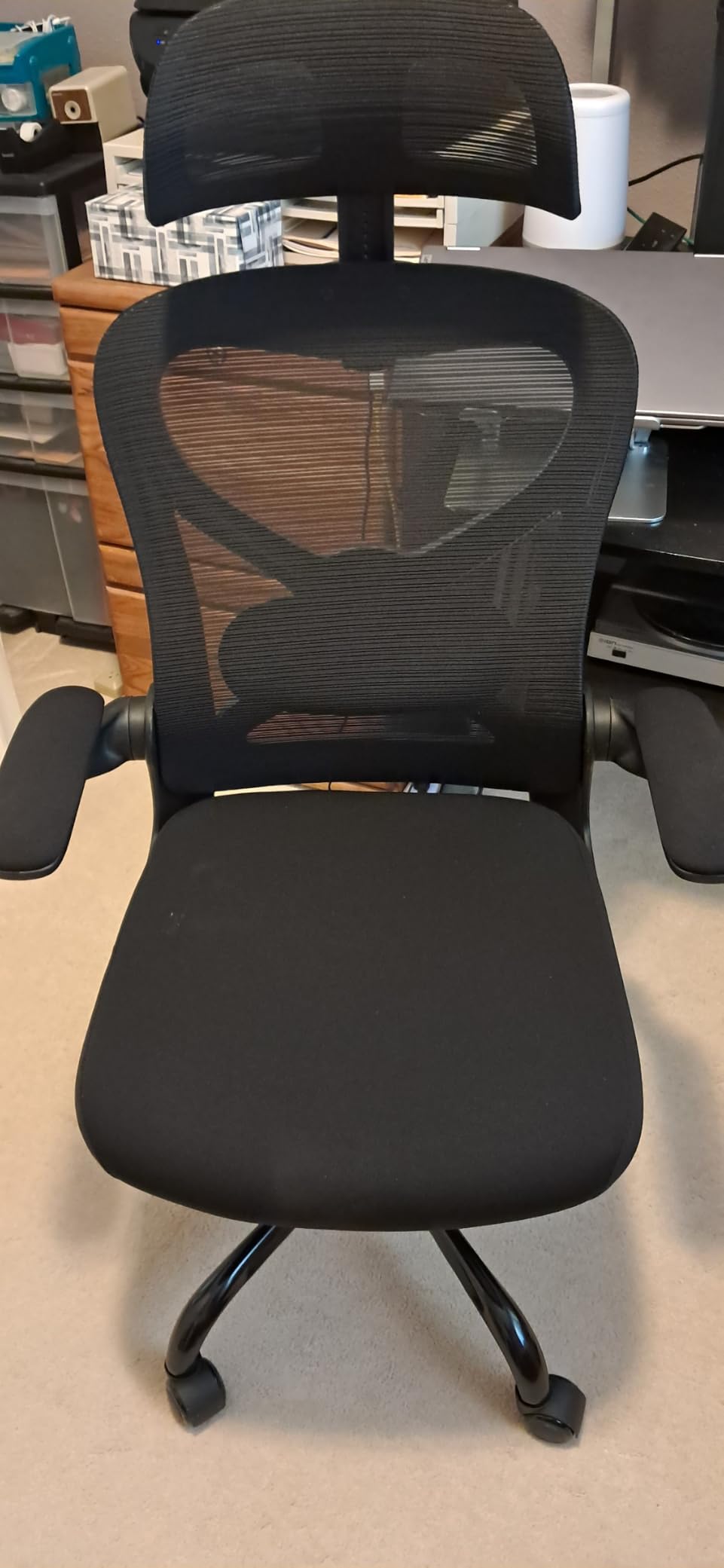 Home Office Desk Chairs, Ergonomic Office Chair with Lumbar Support & 3D Headrest, Computer Desk Chair with Flip-up Armrests, Perfect for Office or Study, Black/Silver customer photo 2