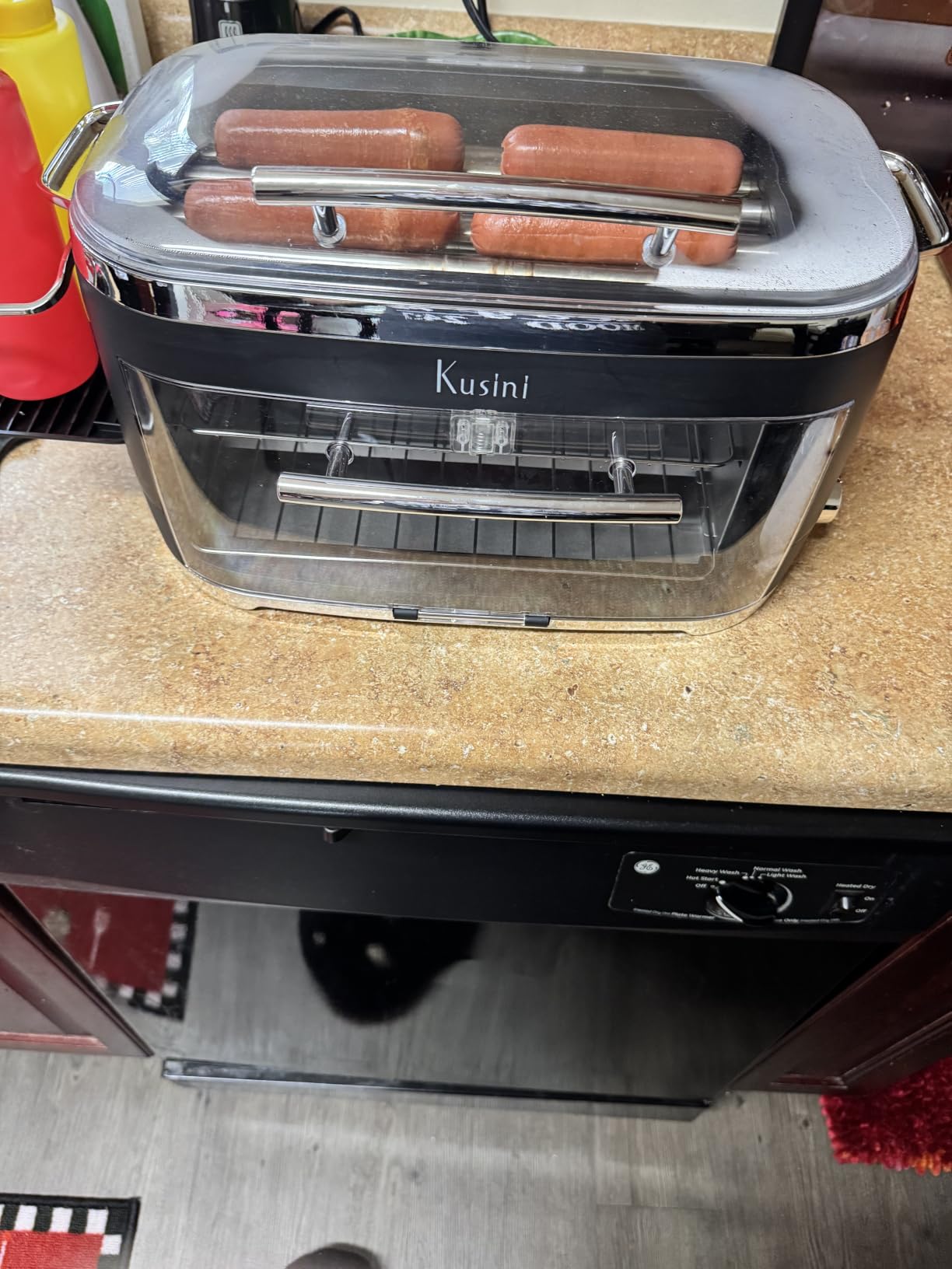 Kusini Hot Dog Roller Grill & Toaster Oven - Holds 8 Hot Dogs & 8 Buns, keep warm Option & Condiment Holder - Kitchen Appliance Hot Dog Cooker Machine - Hosting Party Essential, Unique Gifts Idea customer photo 2