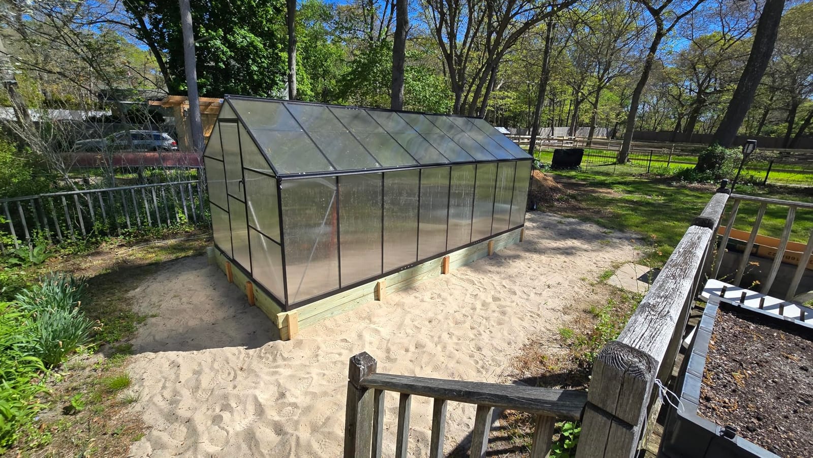 10x18 FT Aluminum Greenhouse, Durable Walk-in Polycarbonate Greenhouse Kit with Adjustable Roof Vent, Easy Assembly Outdoor Garden Greenhouse for Backyard, Black customer photo 1