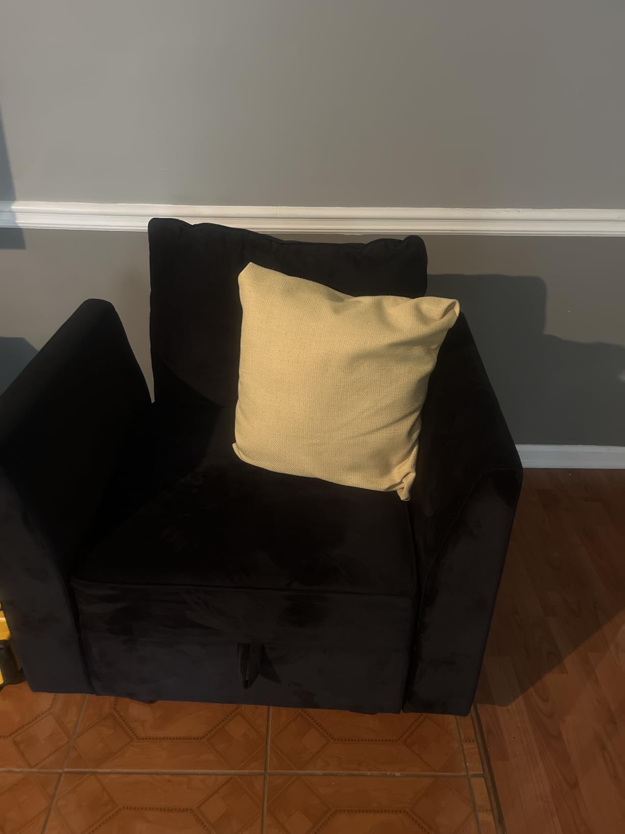 HONBAY Modular Sectional Couch L Shaped Sofa with Storage, Black | Velvet Pet-friendly Fabric, Convertible Sectional Couches for Living Room, Easy to assemble, Removable Cushion customer photo 1