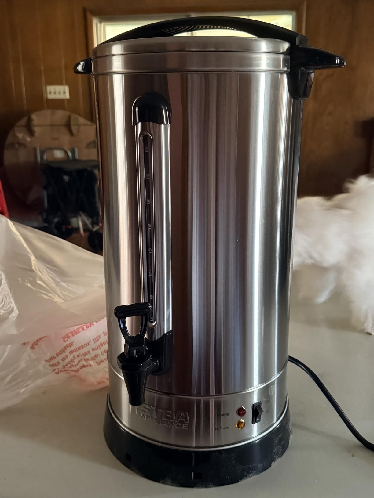 OSTBA 100-Cup Commercial Coffee Urn, 15L 304 Stainless Steel Percolator | 1500W Fast-Brewing Coffee Maker and Hot Water Dispenser with Double-Wall Insulation customer photo 1