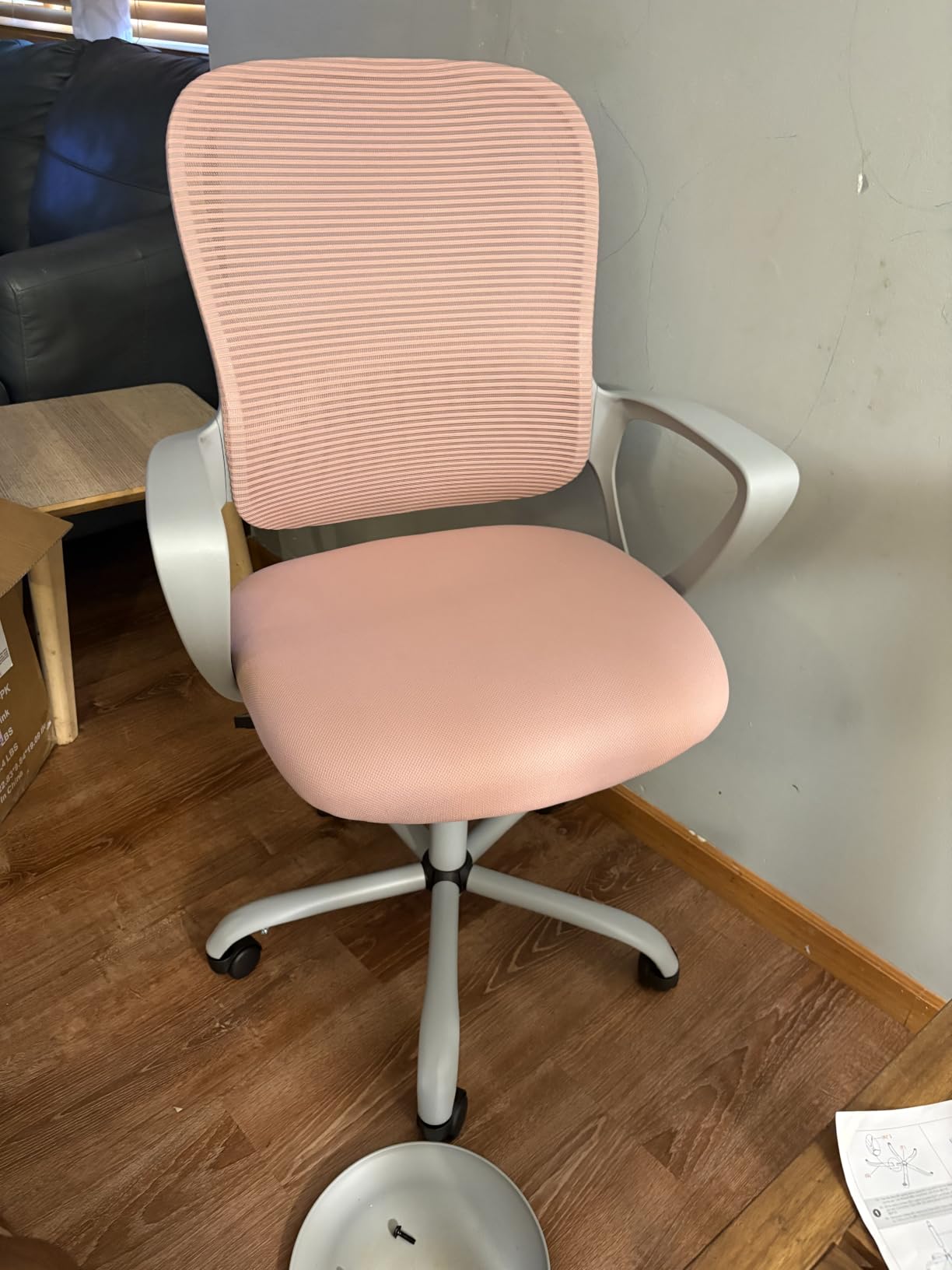 Sweetcrispy Home Office Managerial Executive Chair with Ergonomic Design | Mid-Back Mesh 360° Swivel, Comfortable Lumbar Support, Comfy Arms for Bedroom, Study, Student, Black customer photo 2