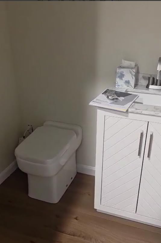 Tankless Macerating Toilet, One Piece Compact Toilet w/Built-In Macerator | 600Watt Anti-clog Grinder, Quiet Operation, Space-saving Design for Basement/Attic/Under-Stairs Bathroom, Up to 26ft Lifting customer photo 2