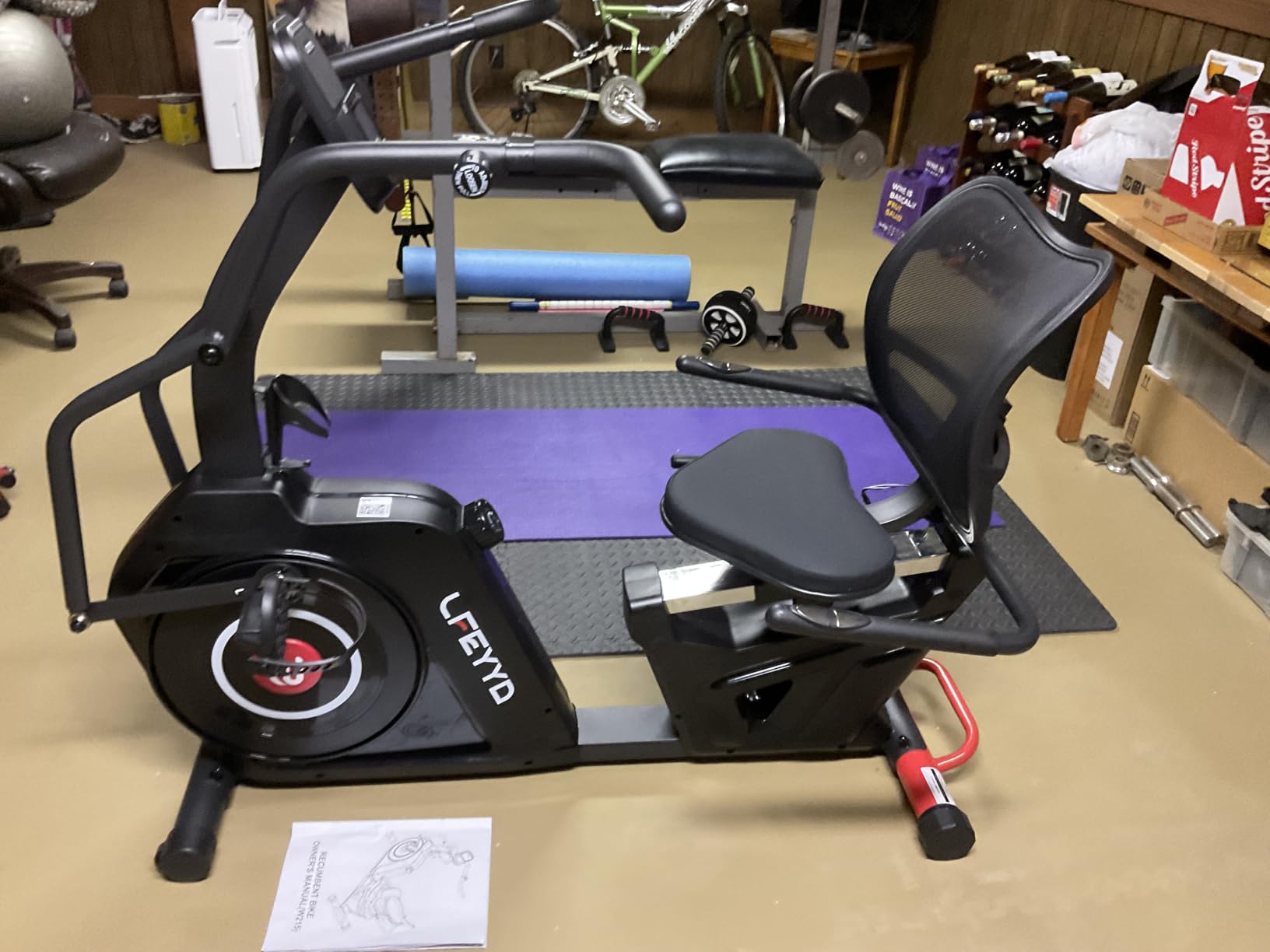 Recumbent Exercise Bike for Home, Stationary Bike with Arm Exerciser | 16-Level Magnetic Resistance, 450LBS Capacity, Bluetooth App, LCD Monitor, Heart Rate, Low-Impact Cardio & Physical Therapy customer photo 1