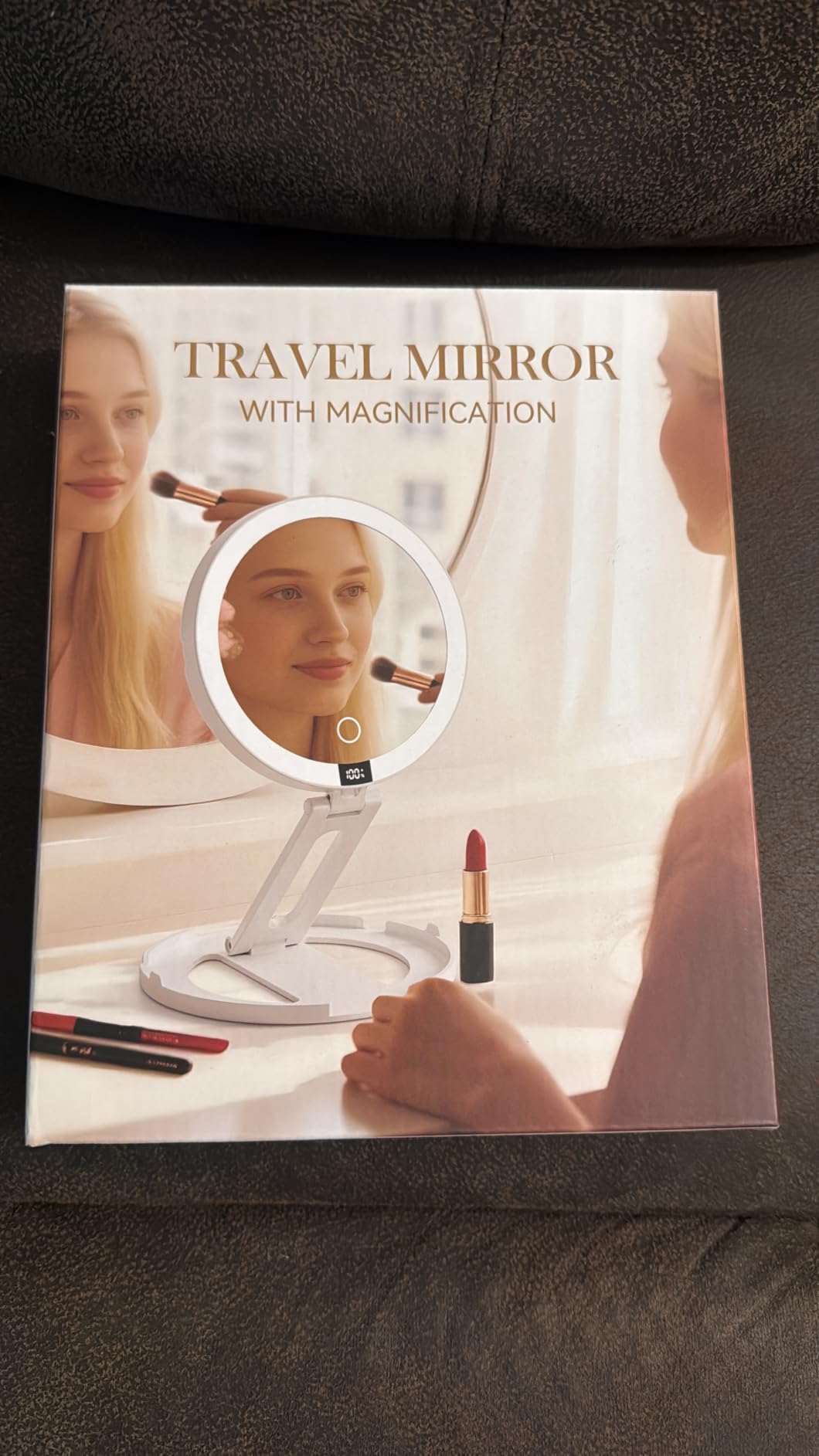 Travel Makeup Mirror with Lights (Gen 3) - 20X/1X Dual Sided Magnifying Mirror - 3 Color Lighting, CRI 95+, Rechargeable - Portable Mirror for Desk & Travel customer photo 1