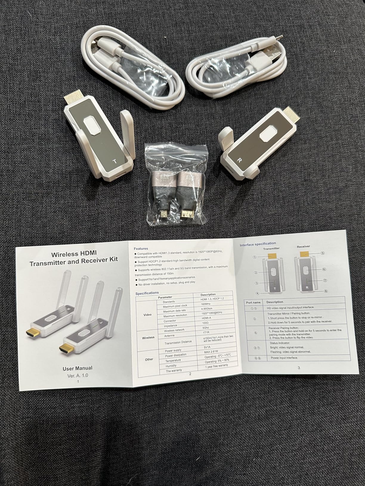 Wireless HDMI Transmitter and 4 Receivers, Up to 6 RX Expandable | 4K Decode 1080P Output| Stream from PC/Laptop/Projector to 4 Monitors/TVs| 500FT Long Range| Business/Conference/Home Theater customer photo 1