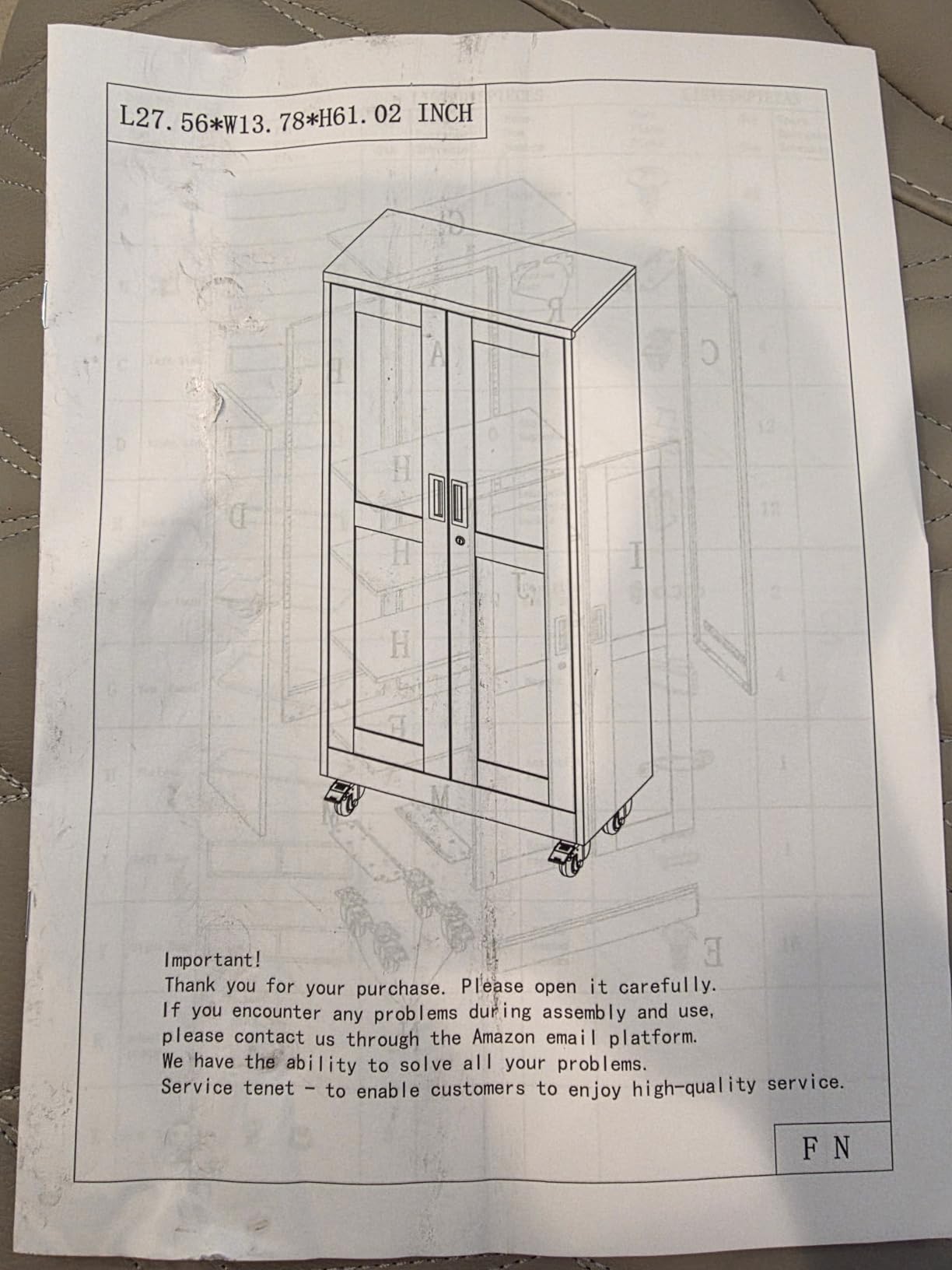 GAIOUS Metal Garage Storage Cabinet with Lock and Wheels, 45.7