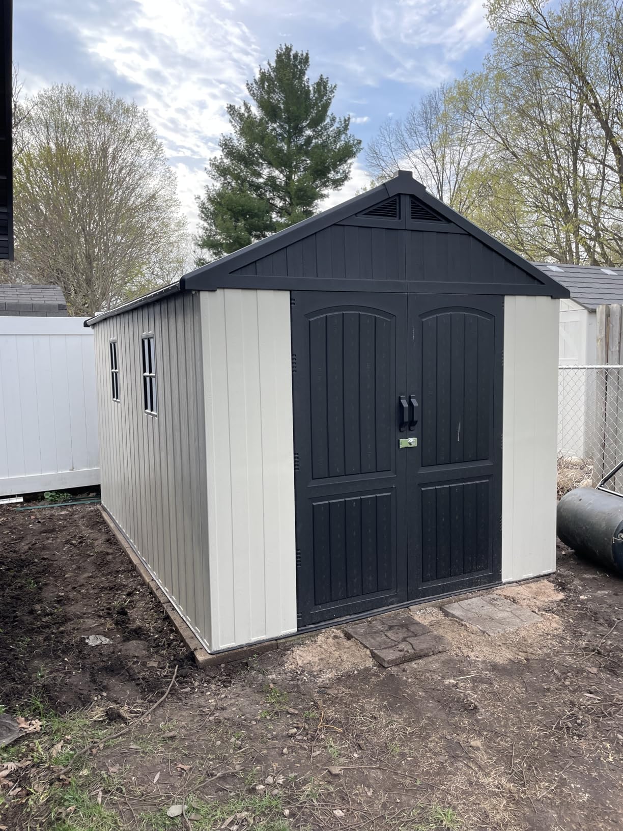 Patiowell 8x10 FT Resin Outdoor Storage Shed with Floor, Large Plastic Clearance Sheds with Lockable Door, Garden Tool Shed with Window for Backyard, Patio Storage, Light Gray customer photo 1