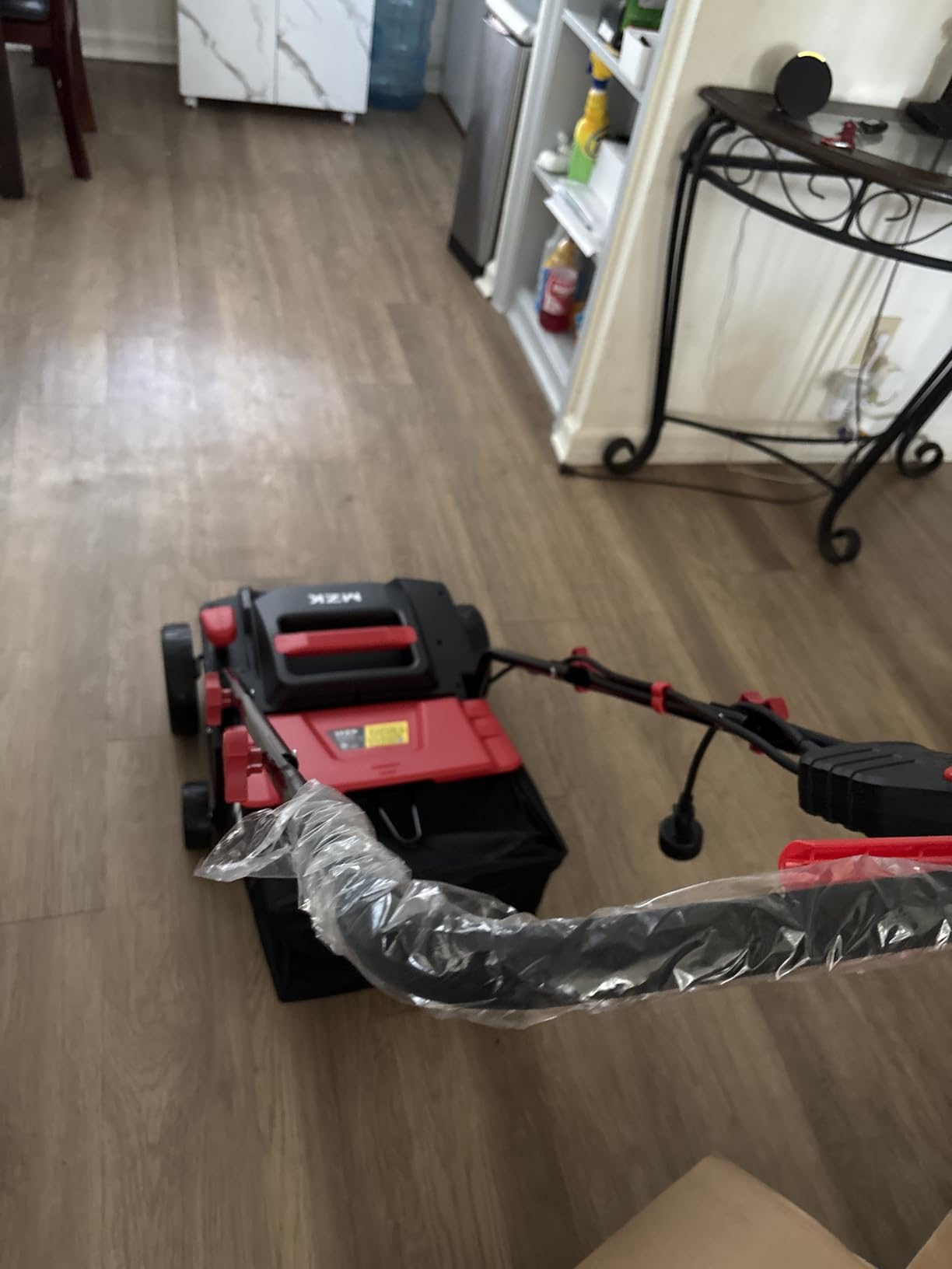 MZK 13-Inch Electric Dethatcher Scarifier, 13-Amp Lawn Tool(RED) | 2-in-1 dethatcher with 4 height settings and 8-gal bag helps remove thatch and refresh small to mid lawns. customer photo 1