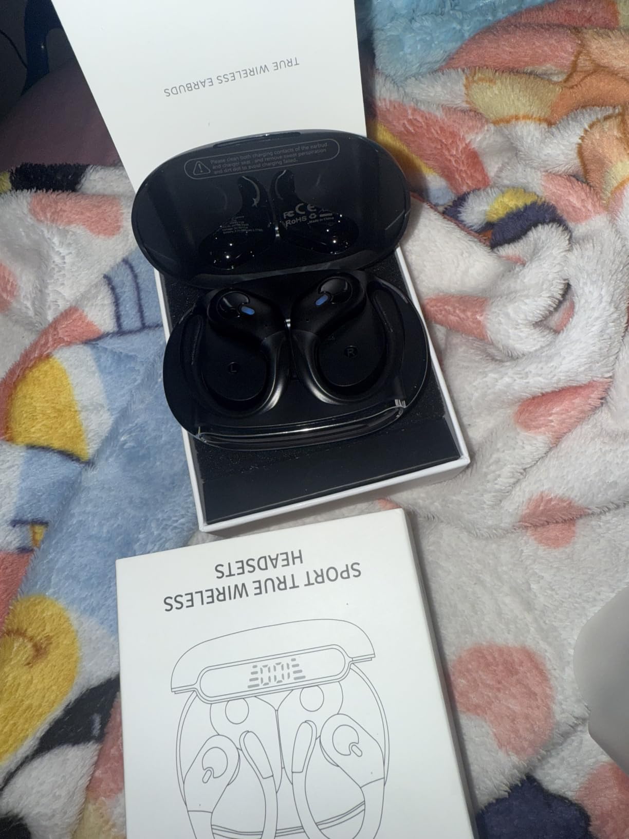 Active Noise Cancelling Ear Buds Wireless Earbuds 90H Playtime, Over-Ear Hooks, IPX7 Waterproof, Black customer photo 1