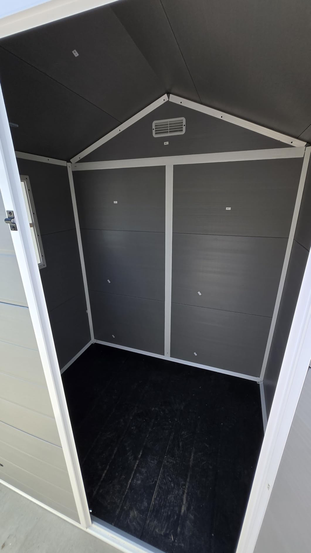 Patiowell 6 x 4 FT Resin Outdoor Storage Shed with Floor, Plastic Outside Sheds with Window, Garden Tool Shed with Lockable Door for Patio Storage, Backyard, Light Gray customer photo 2