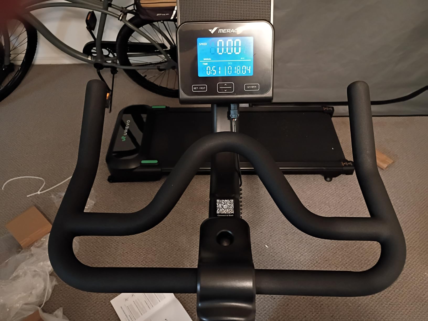 Merach Magnetic Exercise Bike for Home Gym, Low Noise | Stationary Bike with Soft Seat Cushion, Indoor Workout Bike with 350 lbs Weight Capacity, Fitness App with Courses customer photo 1