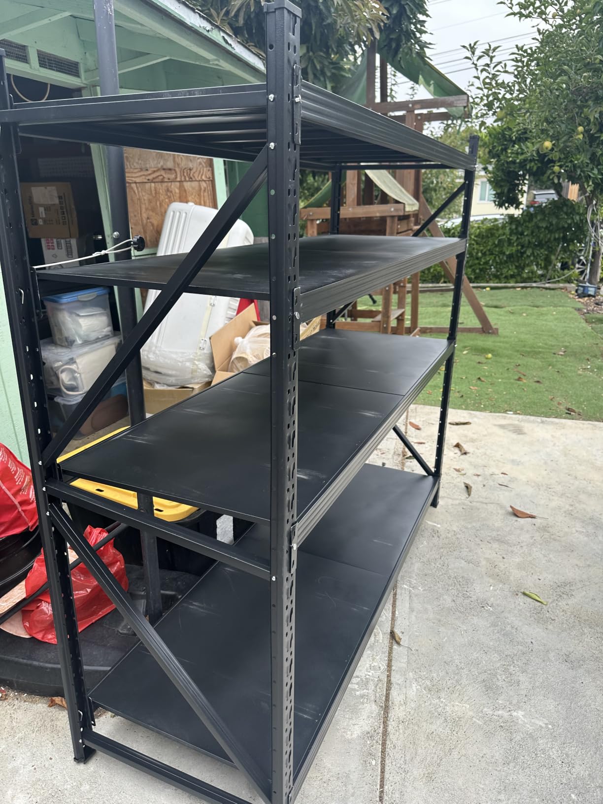 Garage Shelving 4 Tier Heavy Duty Storage Shelves 6000LBS Metal Shelving Unit, Adjustable Heavy Duty Shelving for Garage, Basement, Warehouse, Storage Room, 79
