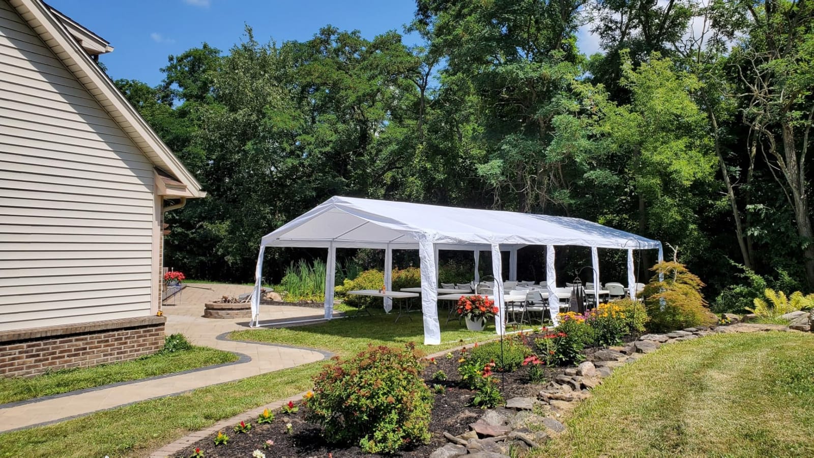 Quictent 20' x 30' Heavy Duty Pole Party Tent, White, No Sidewalls | 450GSM Fire Retardant CPAI-84 Certified PVC Waterproof Canopy for 80 People Easy Set Up Outdoor Event Wedding Tent customer photo 1
