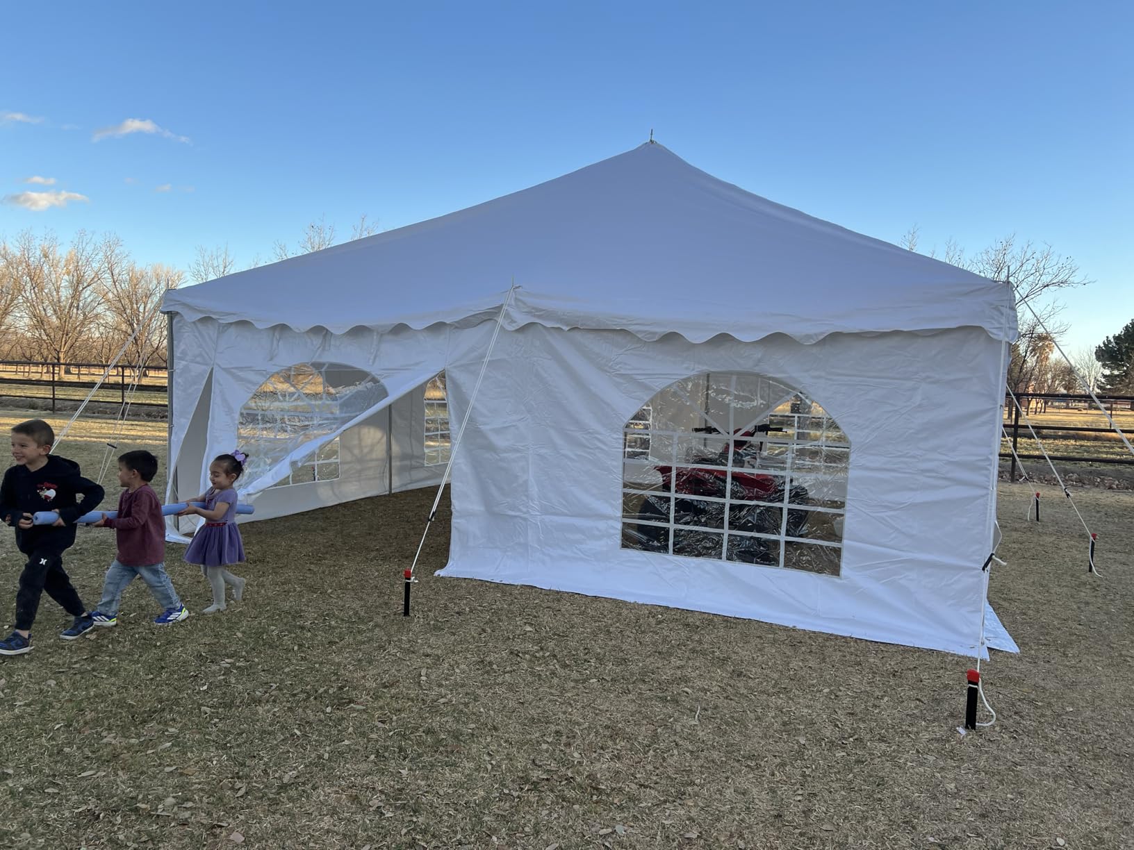 Quictent 20' x 30' Heavy Duty Pole Party Tent, White, No Sidewalls | 450GSM Fire Retardant CPAI-84 Certified PVC Waterproof Canopy for 80 People Easy Set Up Outdoor Event Wedding Tent customer photo 2