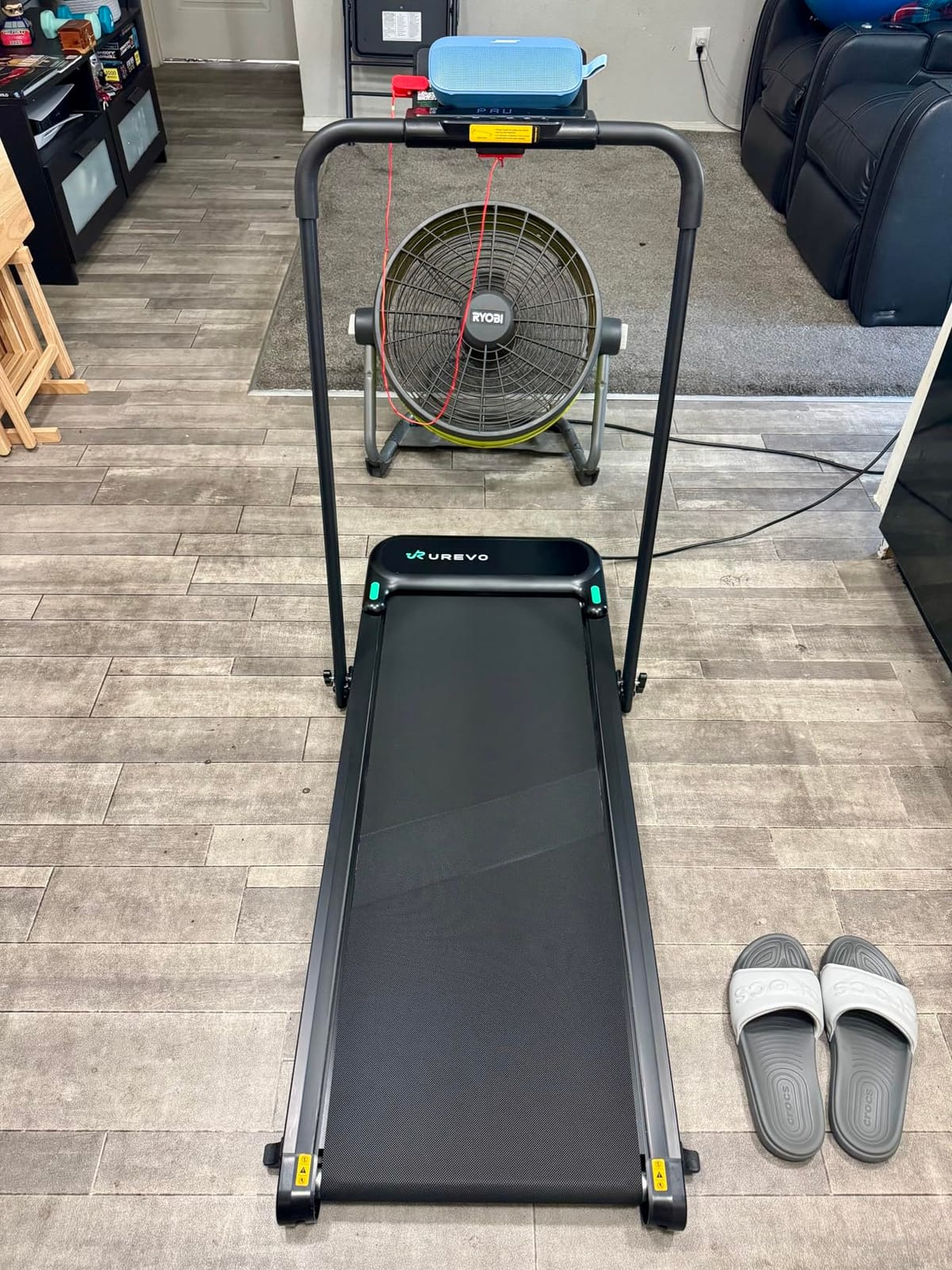 UREVO Strol 2E Smart 2-in-1 Folding Treadmill, Compact Walking Pad with Safety Handle, Plug and Play, Standing Desk Treadmill with Dual LED Display, Smart APP, Walking or Running for Home customer photo 2
