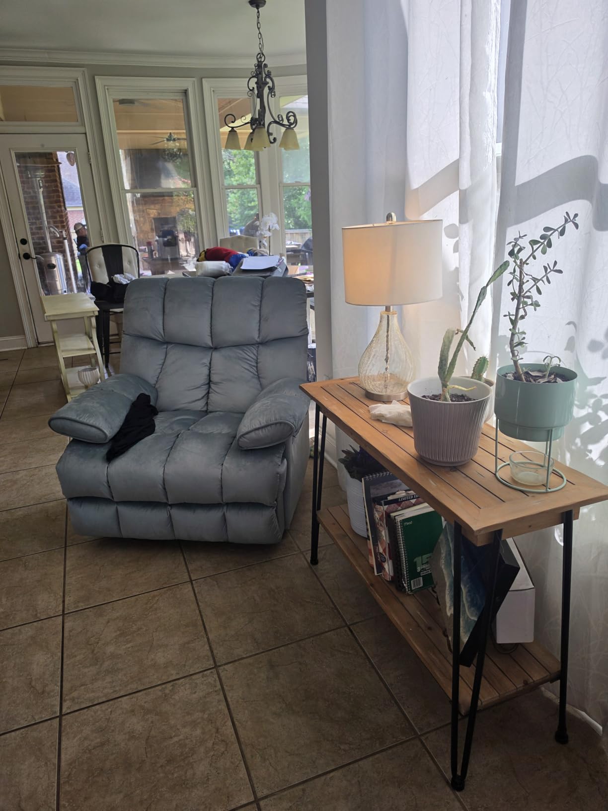 Manual Adjustable Oversized Recliner Chair with Phone Holder, Extra Large Recliner for Heavy Duty Adults 400lbs, Big Man Recliners for Living Room, Nursery, RV customer photo 1