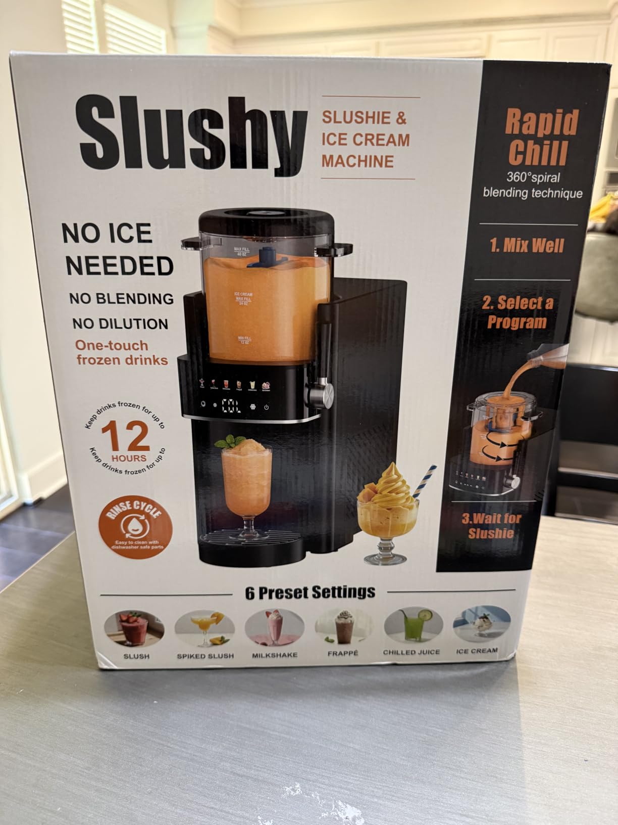 Slushie Machine for Home, Ice Cream Maker, 40OZ Capacity, Black | Slushy Margarita Frozen Drink Soft Serve Ice Cream Machine, 6 Preset, No Ice Needed, Fast Freeze, Temp Control, Easy to Clean customer photo 1