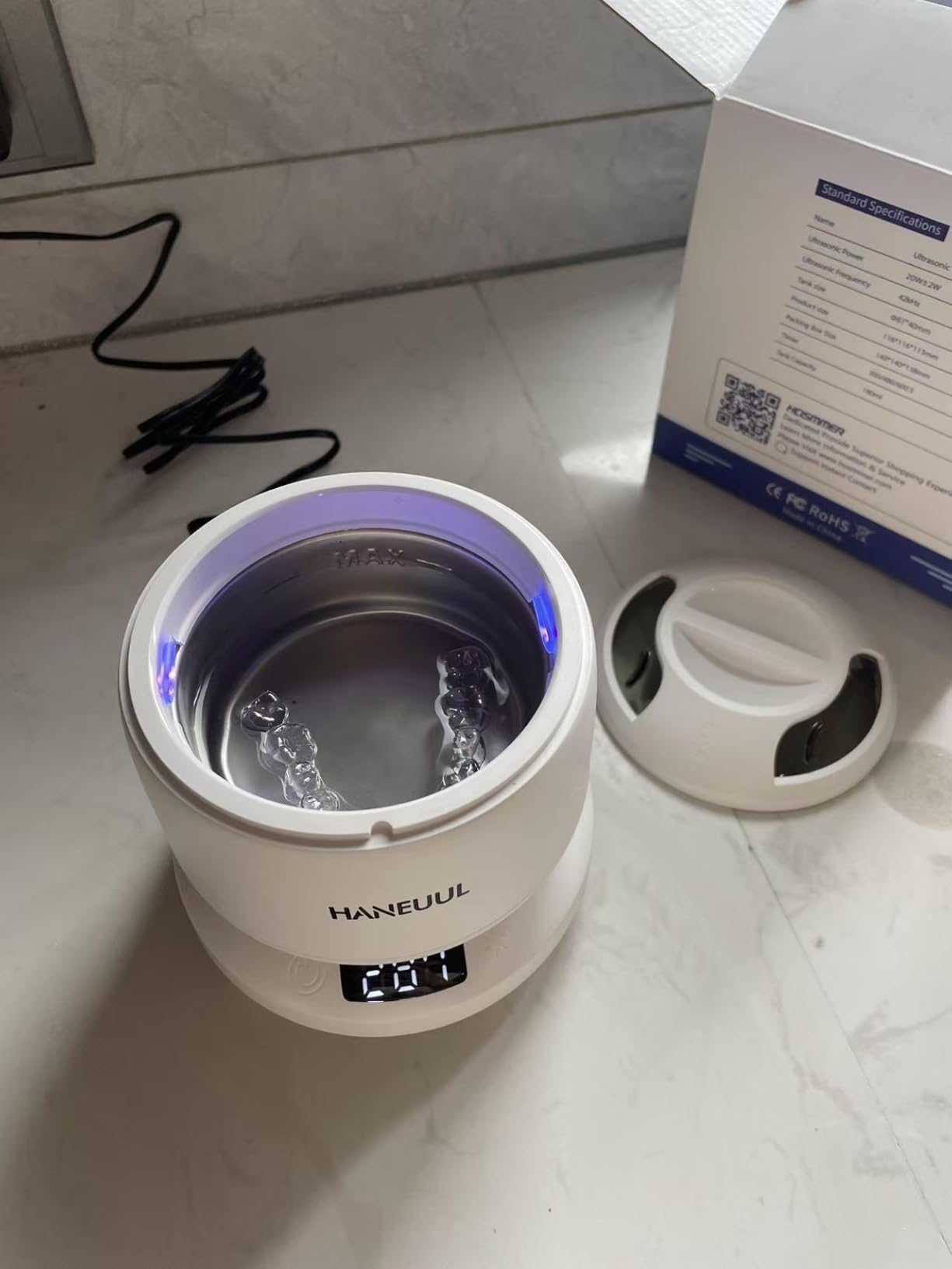 2026 Ultrasonic Retainer Cleaner Machine, Removable Base and Top Cover White | 12 Months Warranty, Dental, Jewelry, Aligners, Braces, Night Guards, Mouth Guards customer photo 1