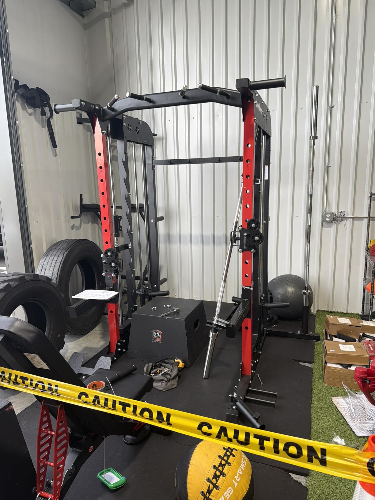 pooboo Power Cage Smith Machine with 2000LB Squat Rack Cable System | LAT Pulldown and Dual Pulley Cable Crossover with All-in-One Home Gym Machine, Adjustable Stations and Training Attachments customer photo 1