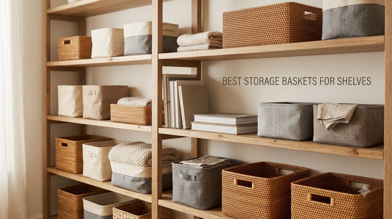 best storage baskets for shelves