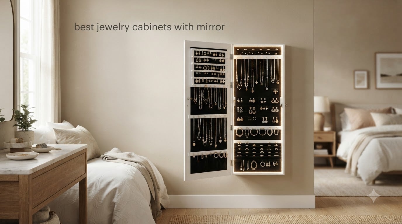 best jewelry cabinets with mirror