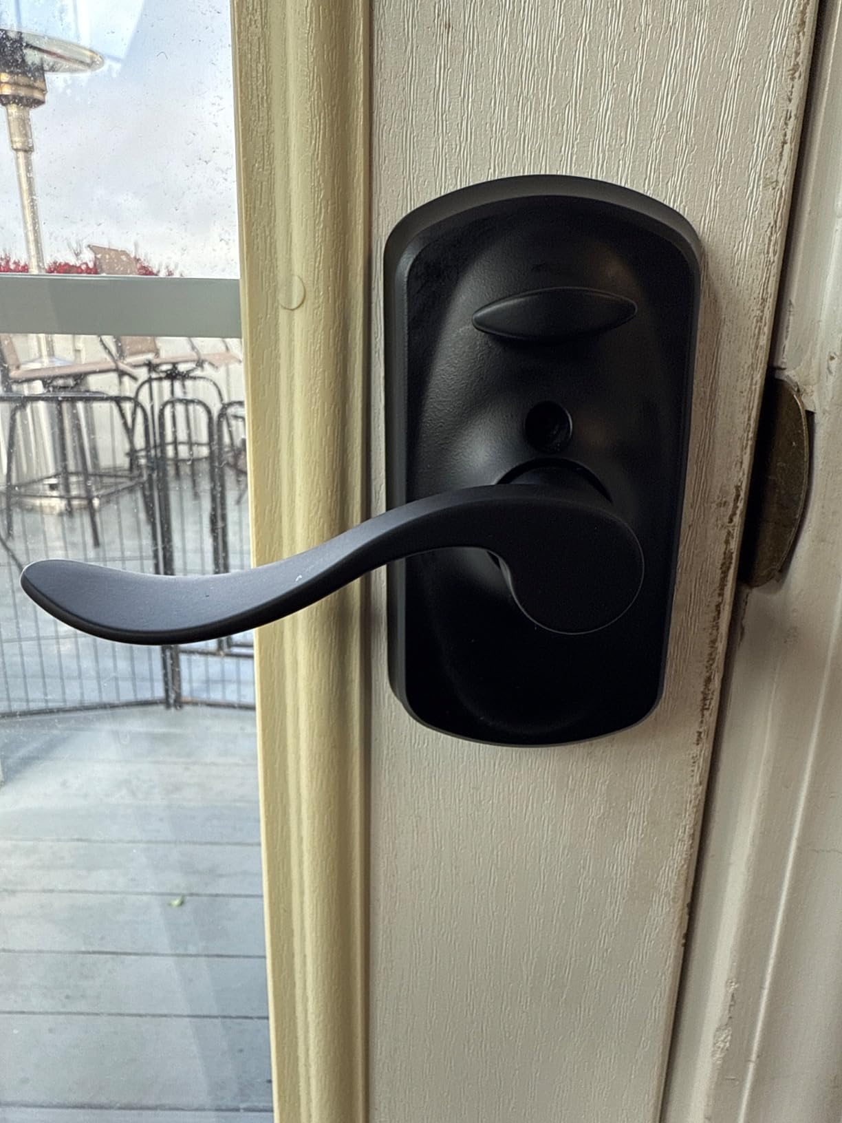 Schlage Camelot Keypad Lock with Lever Handle, Electronic Keyless Door Entry, Flex Lock Auto‑Lock Option, Satin Chrome, FE595 CAM 626 ACC customer photo 1