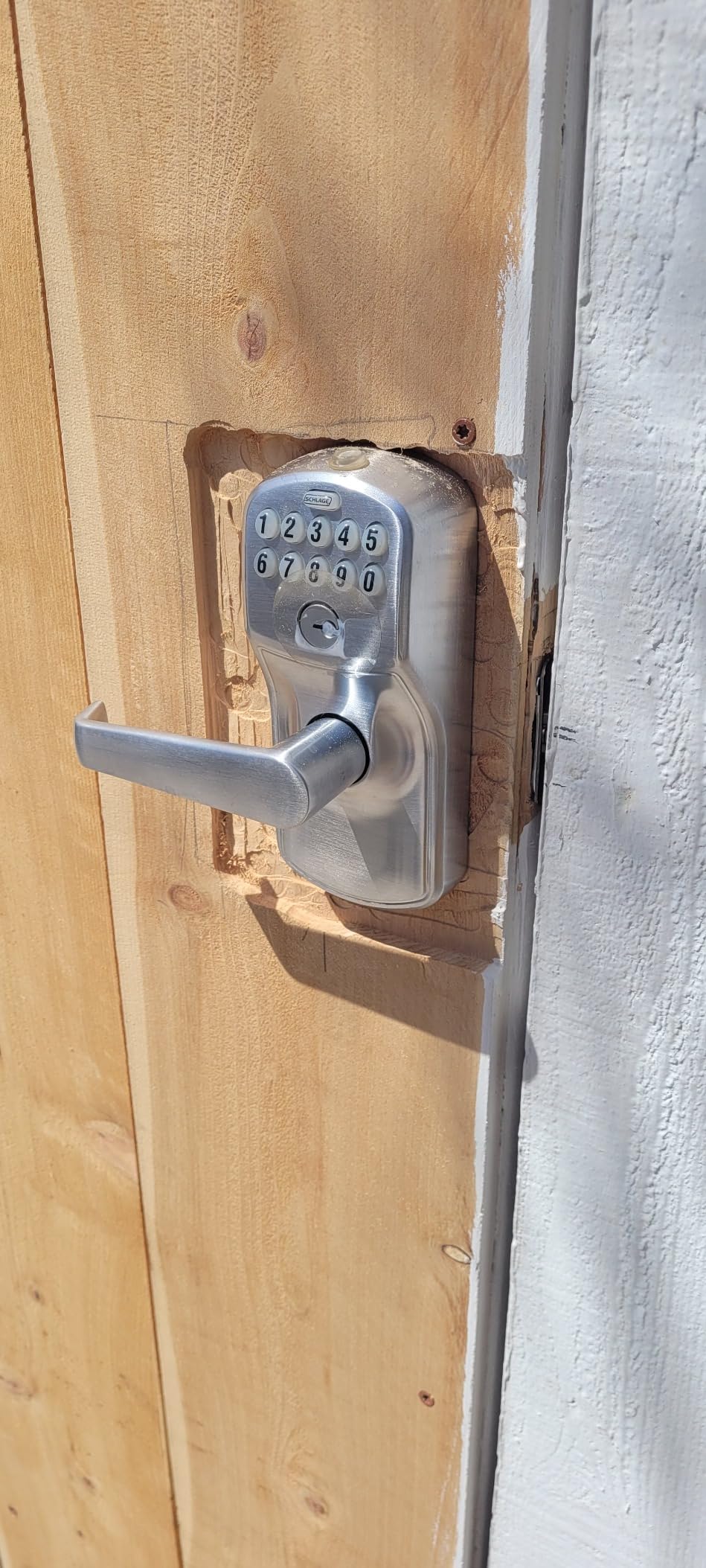 SCHLAGE Brushed Chrome FE595CS V PLY 626 ELA Plymouth Light Commercial Electronic Keypad Lock with Elan Lever customer photo 2
