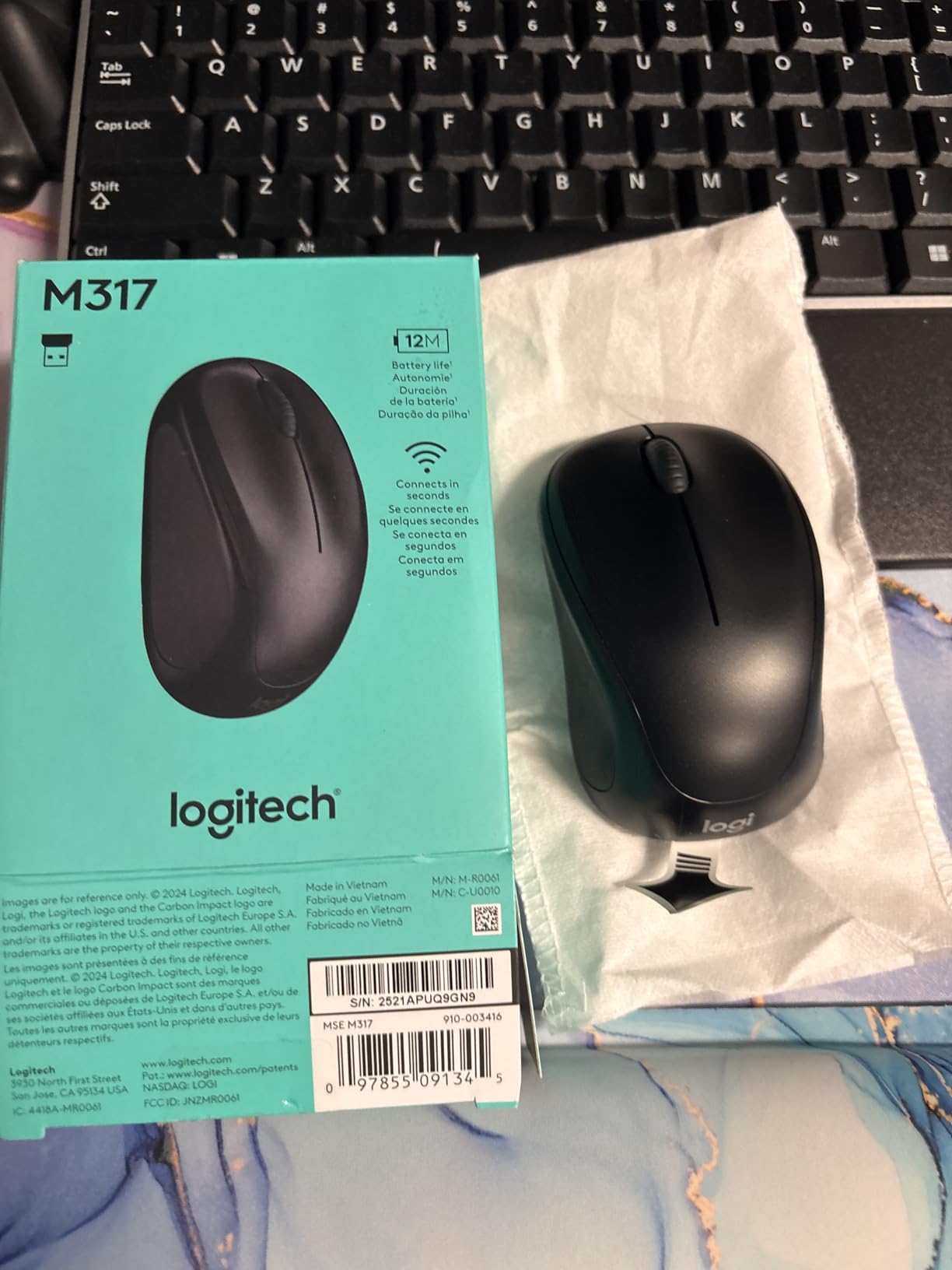 Logitech M317 Compact Ambidextrous 2.4 GHz Wireless Mouse - Blue customer photo 1