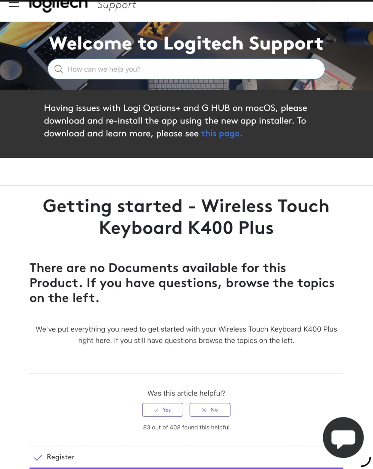 Logitech K400 Plus Wireless Touch TV Keyboard for PC-Connected TV customer photo 2