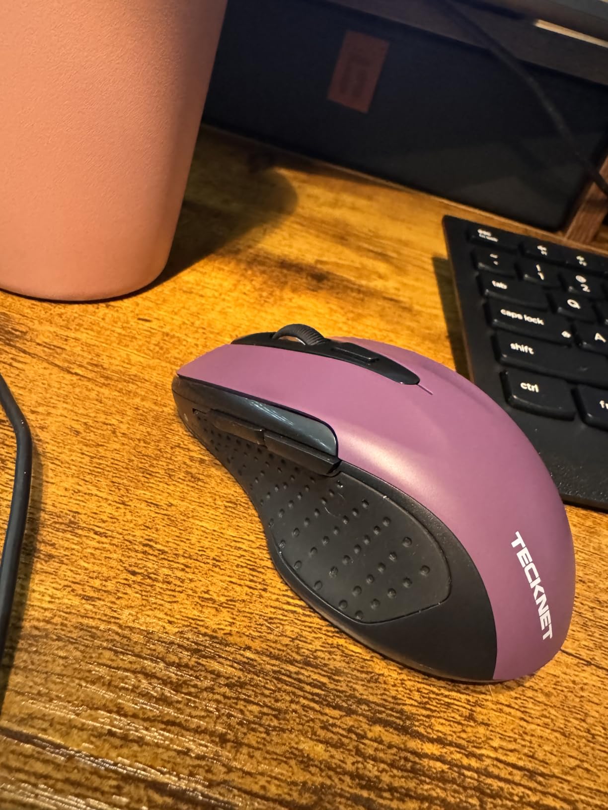 TECKNET Wireless Mouse, 2.4G Ergonomic Computer Mouse, 2600 DPI, Purple | Ergonomic Design with Side Grips, Adjustable DPI, 2-Year Battery, Compact Size, USB-A Plug & Play, Wide OS Compatibility customer photo 1