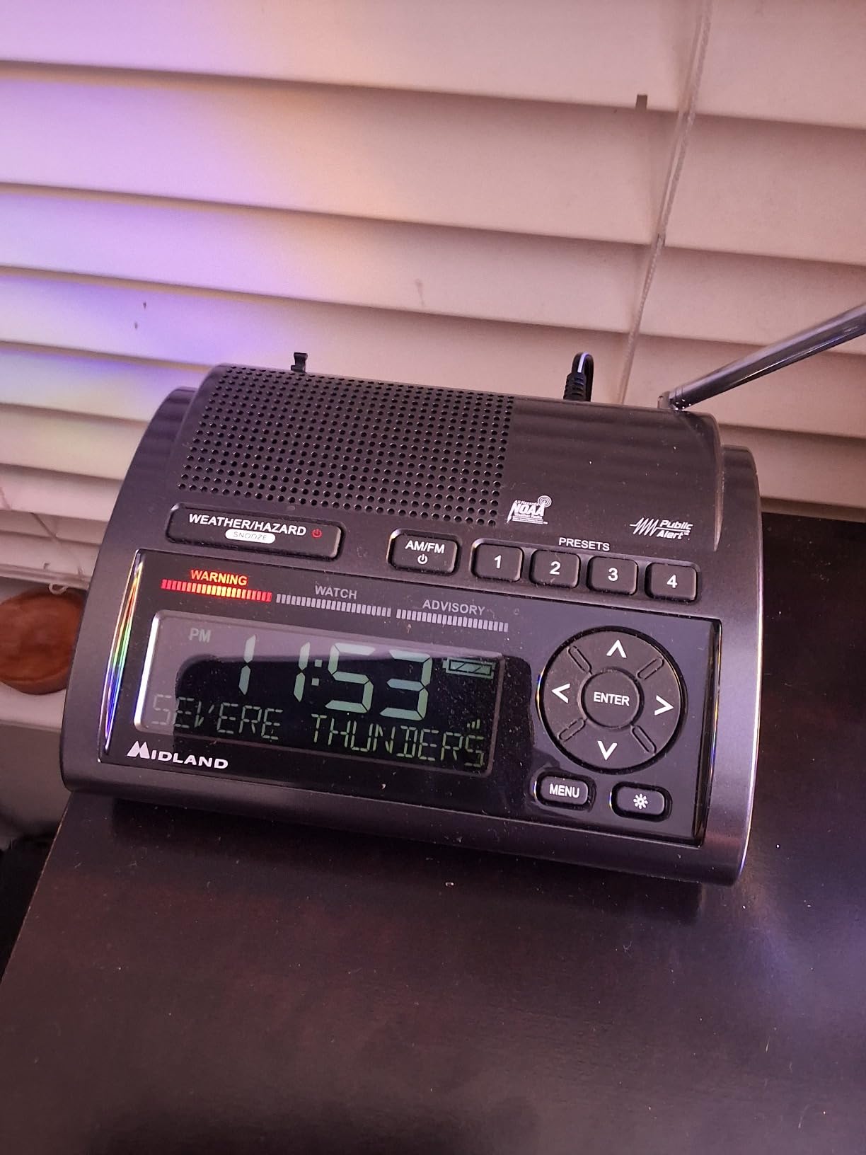 Midland - WR400 Weather Radio Deluxe - NOAA Emergency Alert Scanner - Home Use with Battery Backup - Local County Programming Over 80 Emergency Voice Flashing Alerts - Alarm Clock AM/FM Radio customer photo 1