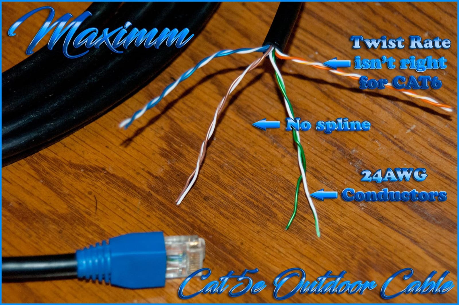 Maximm Cat6 Outdoor Ethernet Cable 150 Ft, Direct Burial, Black customer photo 1