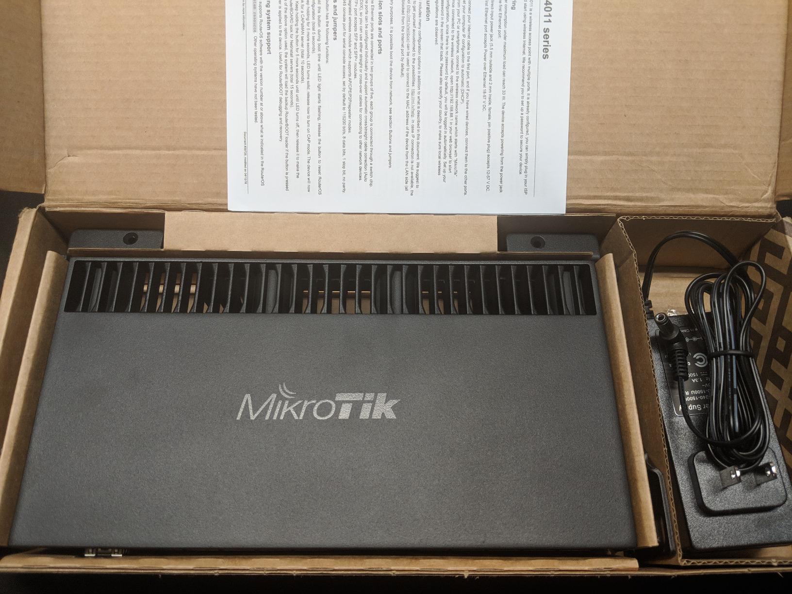 MikroTik RB4011 Ethernet 10-Port Gigabit Router (RB4011iGS+RM) customer photo 1