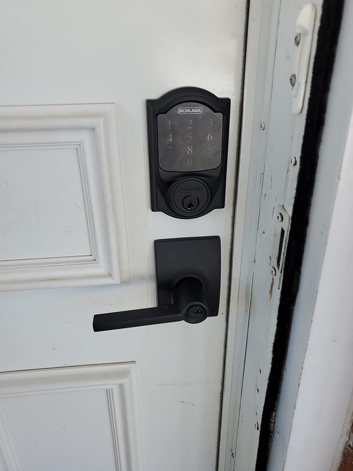 Schlage Connect Smart Deadbolt Lock with Century Trim, Satin Nickel - Z-Wave Plus, BE469 customer photo 2