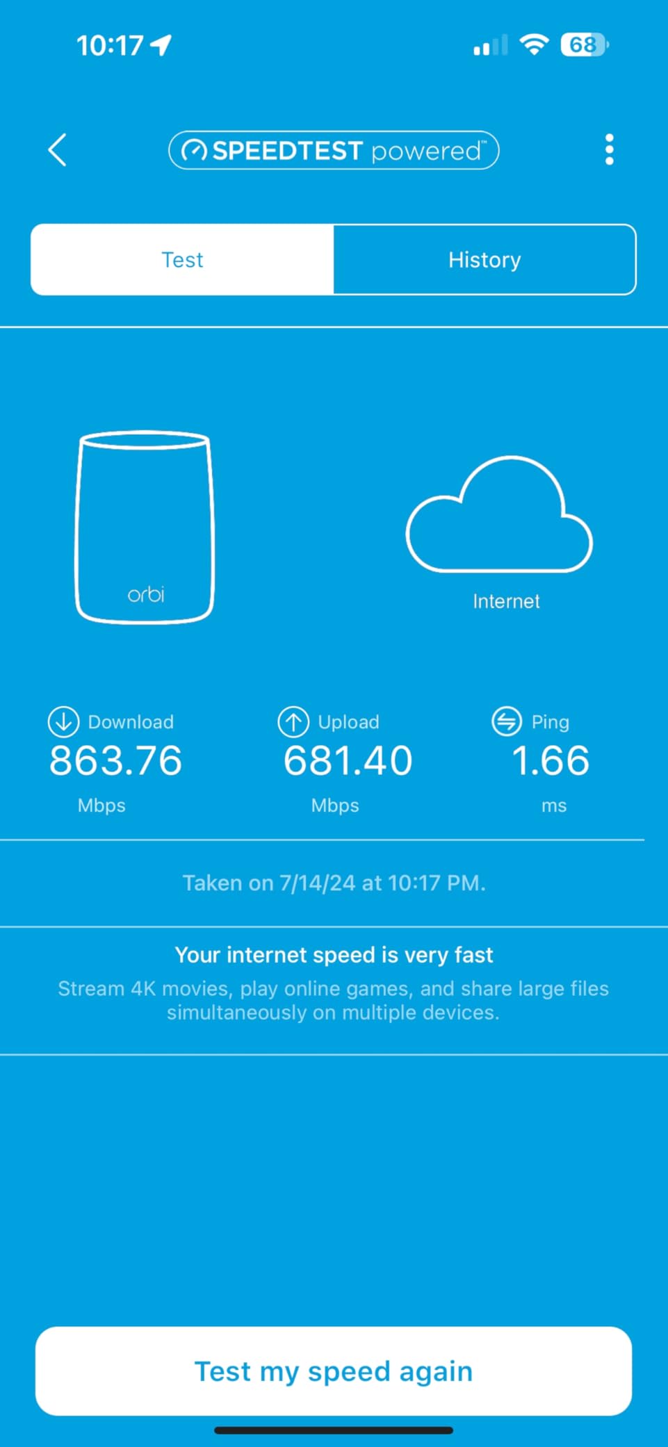 NETGEAR Orbi Whole Home Tri-Band WiFi 6 Mesh Network System (RBK852) - Router with 1 Satellite Extender -Security Features - Coverage Up to 5,000 sq. ft., 100 Devices - AX6000 (Up to 6Gbps) customer photo 1