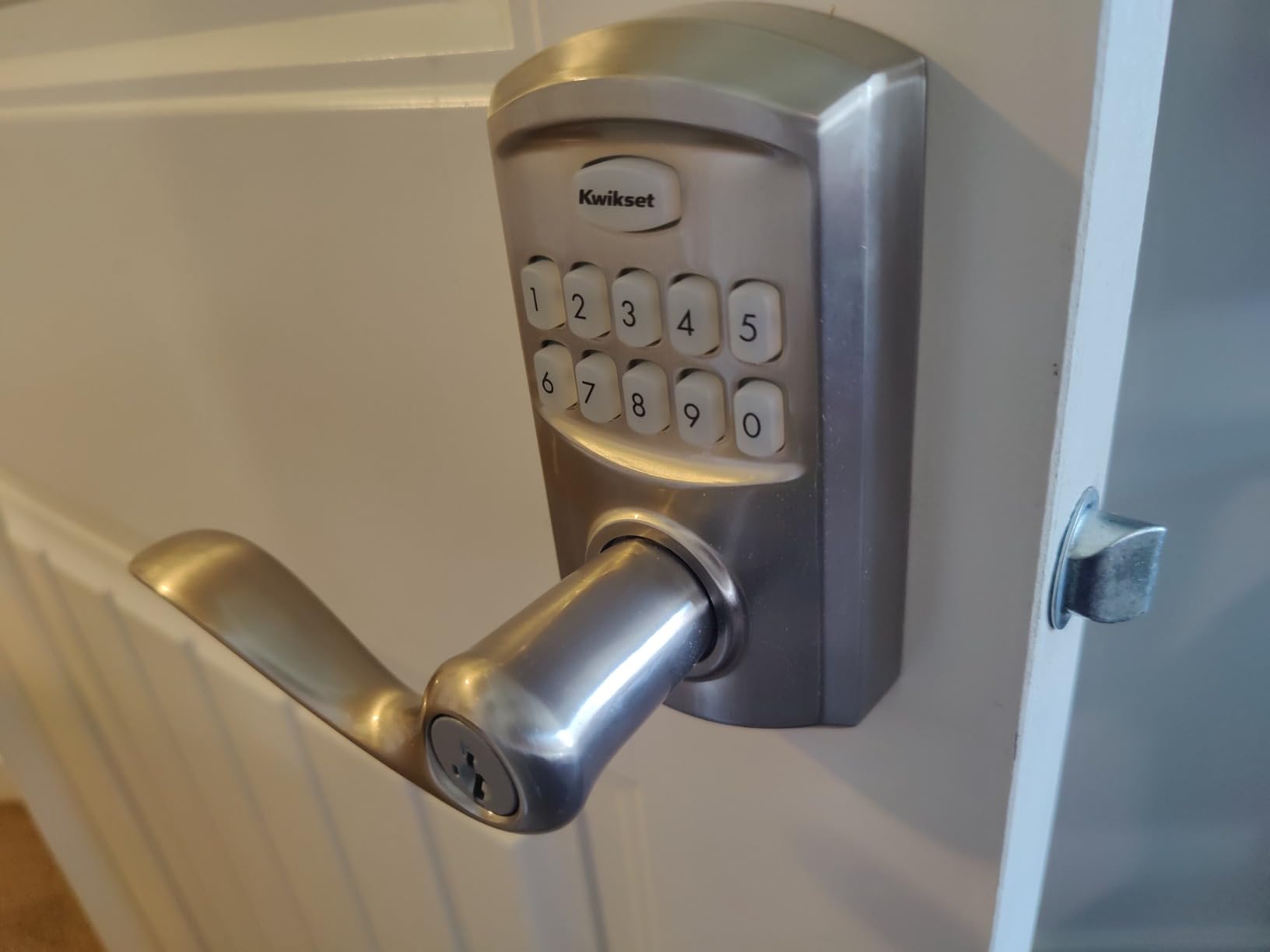 Kwikset 917TNL-15S Smartcode Keypad Electronic with Tustin Lever SmartKey with 6AL Latch and RCS Strike Satin Nickel Finish customer photo 2