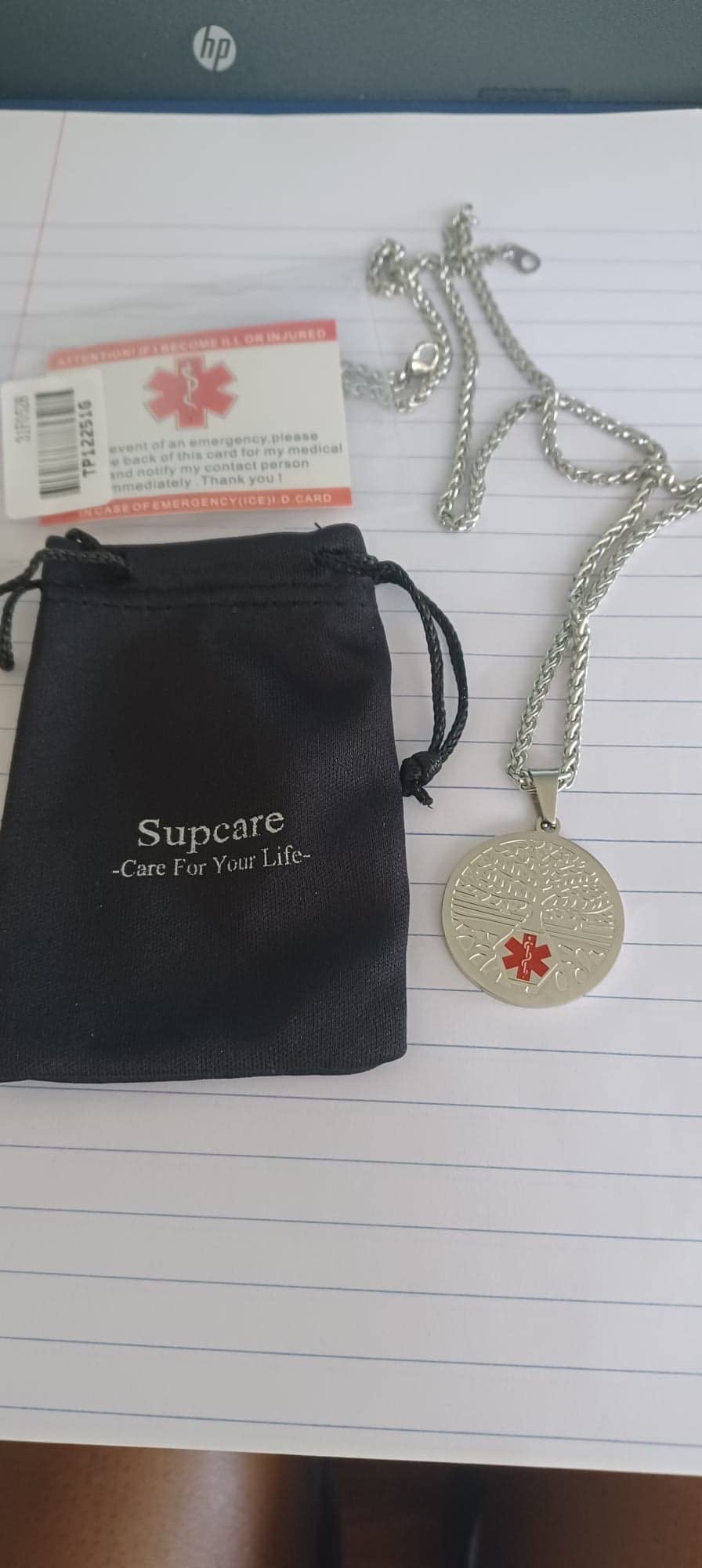 Medical Alert Necklace for Men Women Engraved Emergency Pendant customer photo 2