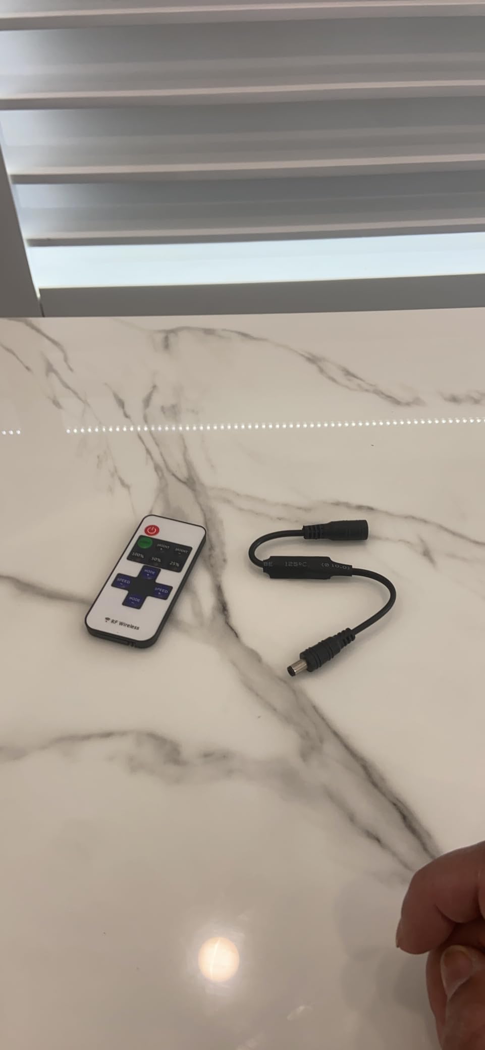 RF Mini Wireless Remote Controller for Single Color 3528 5050 LED Strip Lights, Wireless Remote Control with DC Connector, RF Dimmer for 12V DC LED Ribbon, Shelf Lights customer photo 1