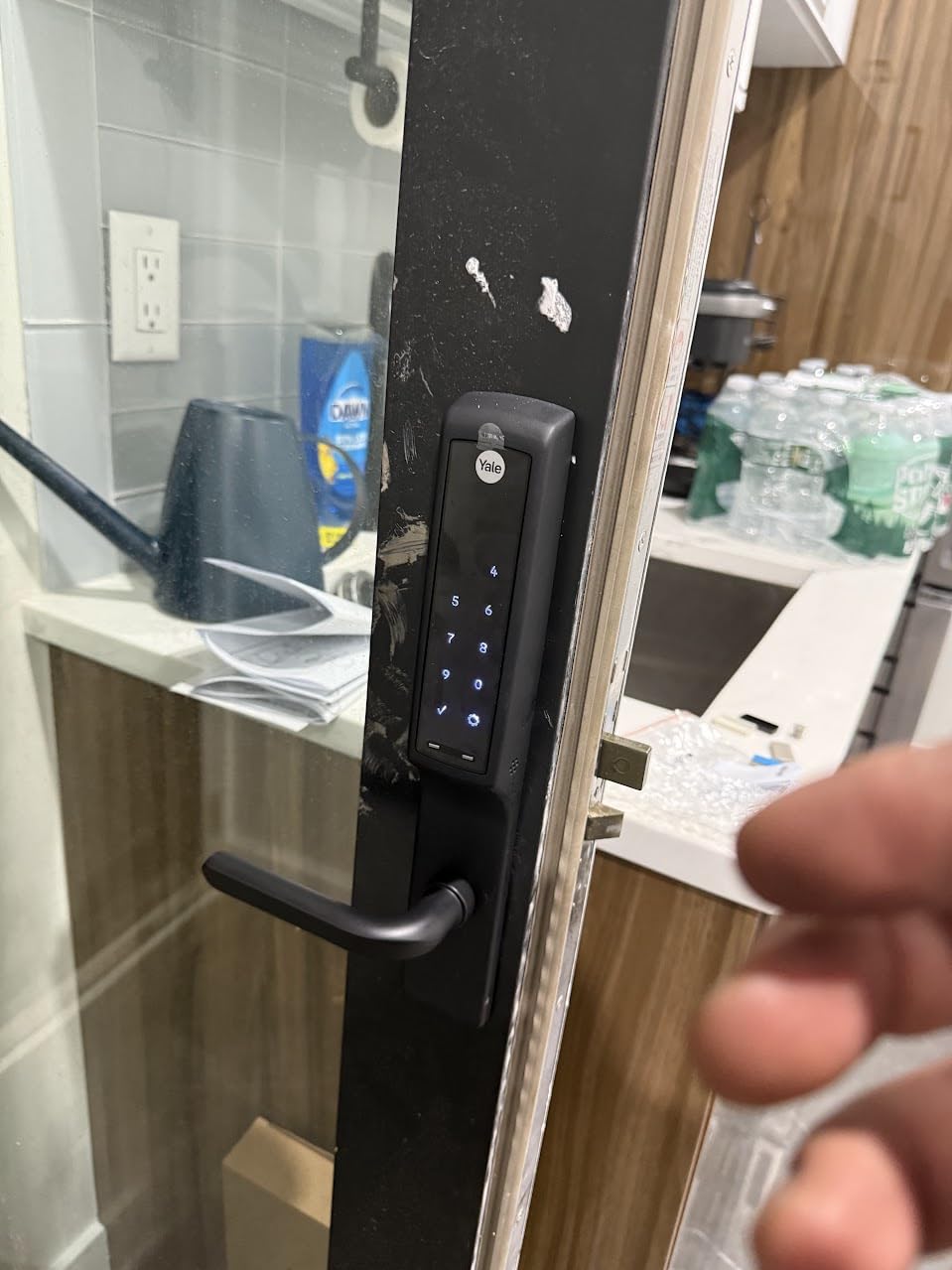 Yale Assure Lock Keypad for Anderson Patio Doors Handle with Wi-Fi, Black | Key-free entry, 9V battery back-up, Anderson A-Series and E-Series patio door compatible, Yale Access App control customer photo 1