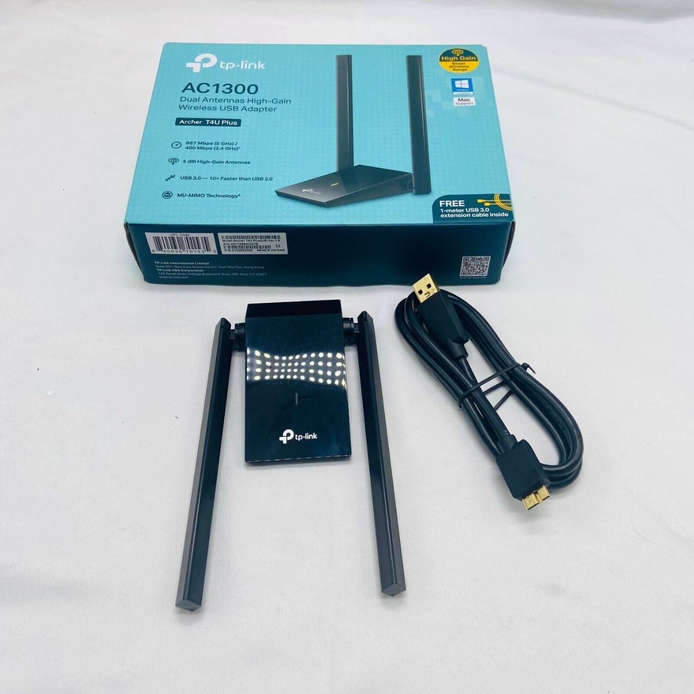 TP-Link USB WiFi Adapter for Desktop PC, AC1300 Dual High Gain Antenna | Dual Band WiFi Dongle, 2.4/ 5GHz PC WiFi Antenna, USB Wireless Adapter- Support Win11/10, Mac OS 10.9-10.14 (Archer T4U Plus) customer photo 2