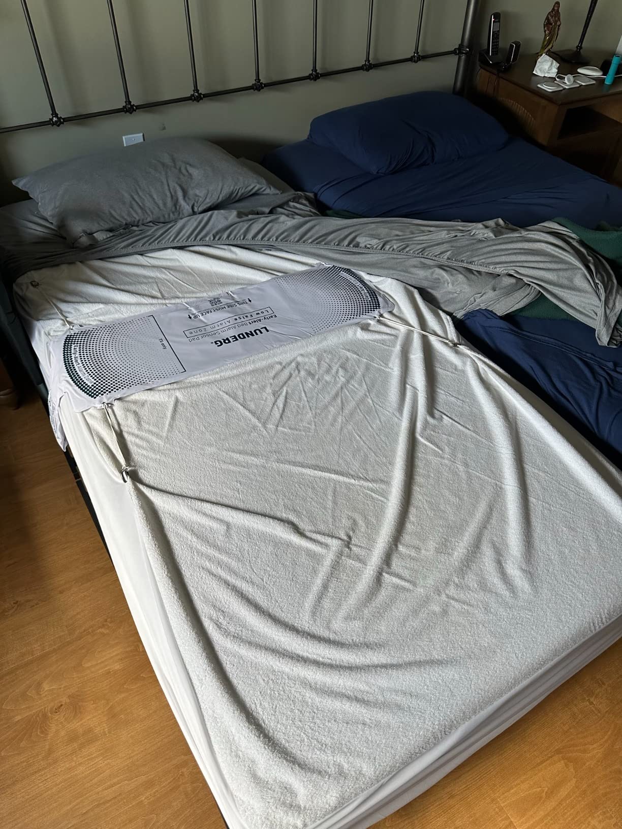 Lunderg Wireless Early Alert Bed Alarm System for Elderly & Fall Prevention - Alerts Caregivers Before They Get Up. No Loud In-Room Alarm To Frighten Your Loved One. Great For Dementia Care. US Company customer photo 1