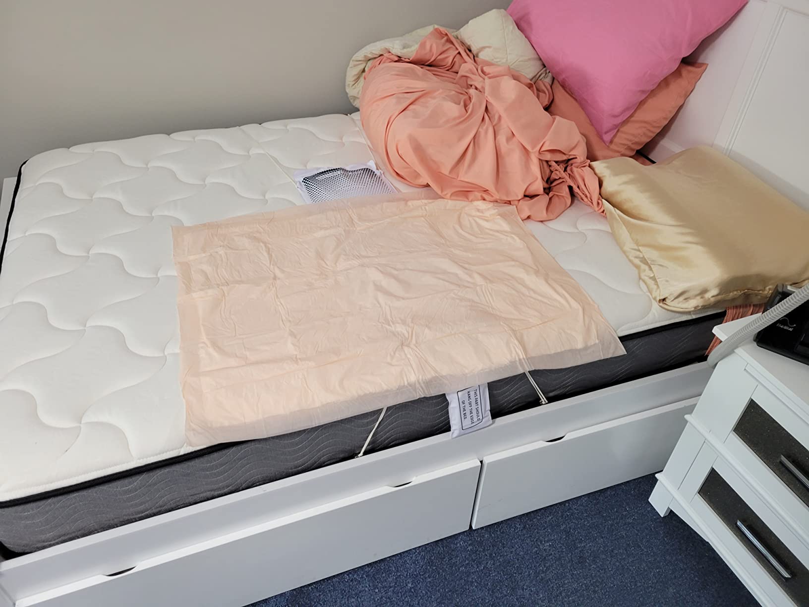 Lunderg Wireless Early Alert Bed Alarm System for Elderly & Fall Prevention - Alerts Caregivers Before They Get Up. No Loud In-Room Alarm To Frighten Your Loved One. Great For Dementia Care. US Company customer photo 2