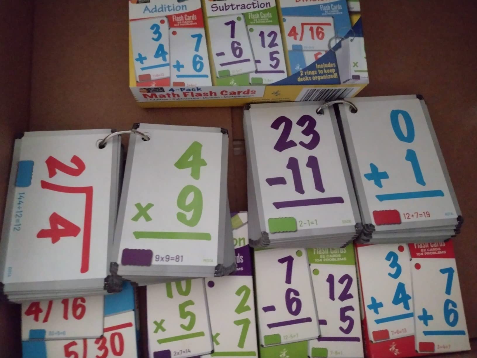 Regal Games Math Flash Cards for Multiplication, Division, Addition and Subtraction - 1st, 2nd, 3rd Grade Math & More - Flash Cards w/ 4 Binder Rings for Kids (224 Cards - 4 Packs) customer photo 1
