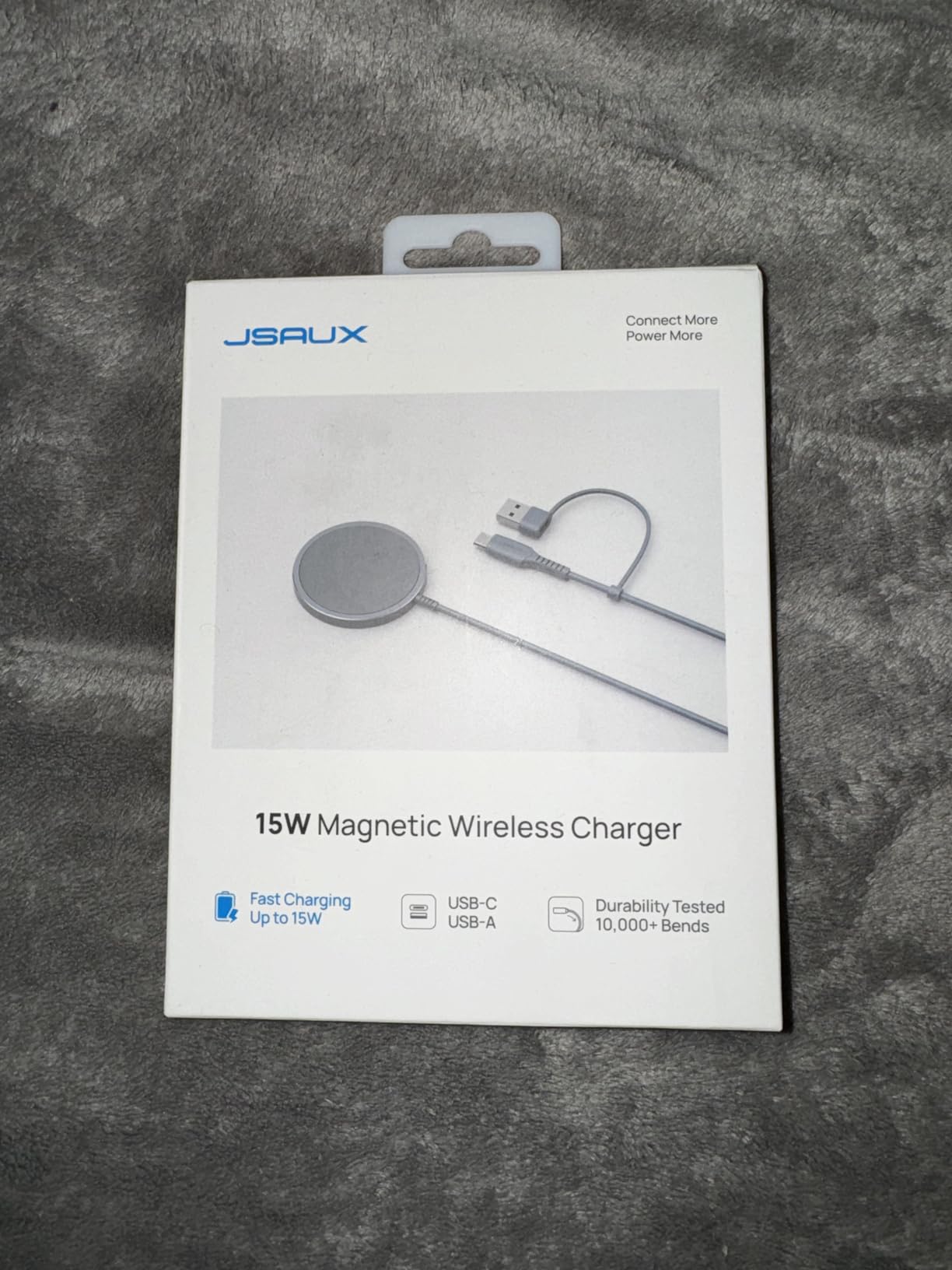 JSAUX Charger for iPhone 17 Magsafe Wireless Charging, Compatible with iPhone 17 Air Pro Max/16/15/14/13/12 Series, Magnetic Mag Safe Charging Pad, Aluminum Alloy, USB & USB C Dual Ports - Blue customer photo 1