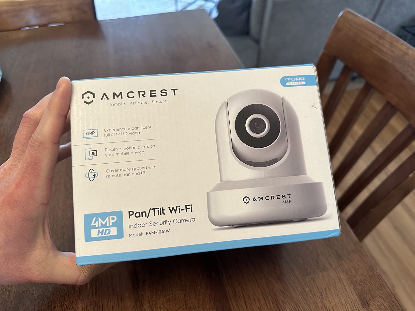 Amcrest 4MP ProHD Indoor WiFi, Security IP Camera with Pan/Tilt, Two-Way Audio, Night Vision, Remote Viewing, 4-Megapixel @30FPS, Wide 90° FOV, IP4M-1041B (Black) customer photo 2